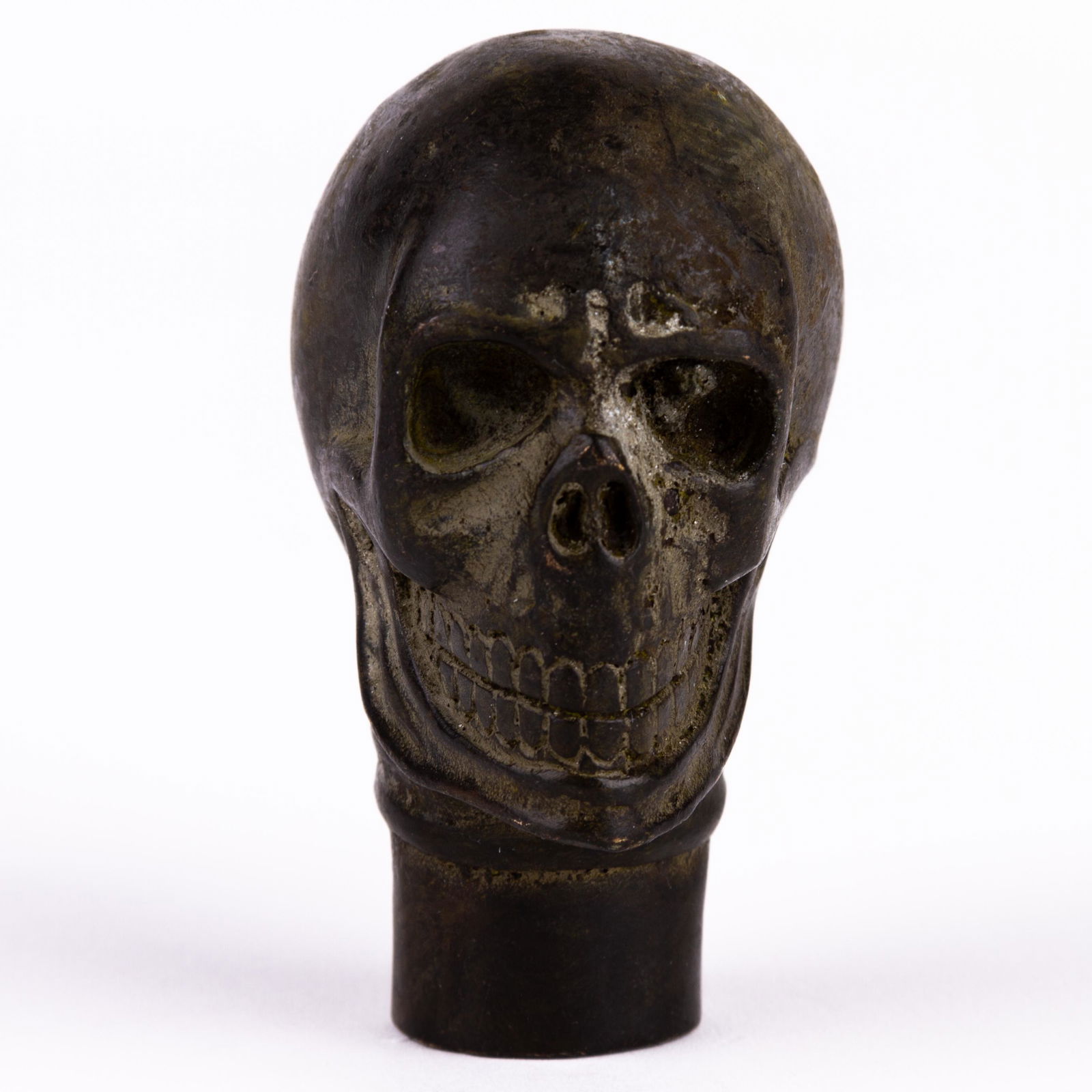 Momento Mori Bronze Skull Cane Handle 19th Century (1 of 5)