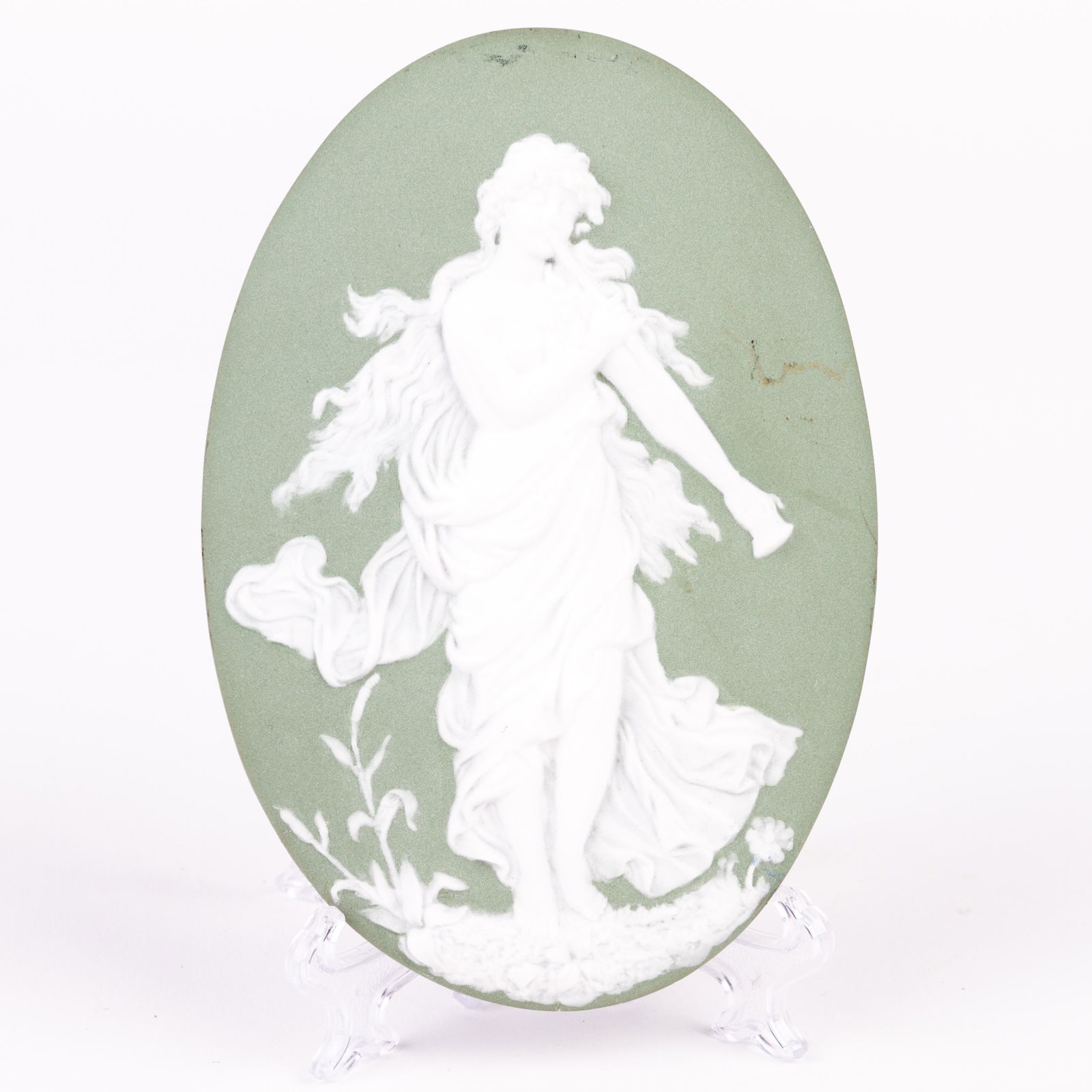 Wedgwood Green Jasperware Neoclassical Dancing Hours Plaque (1 of 6)