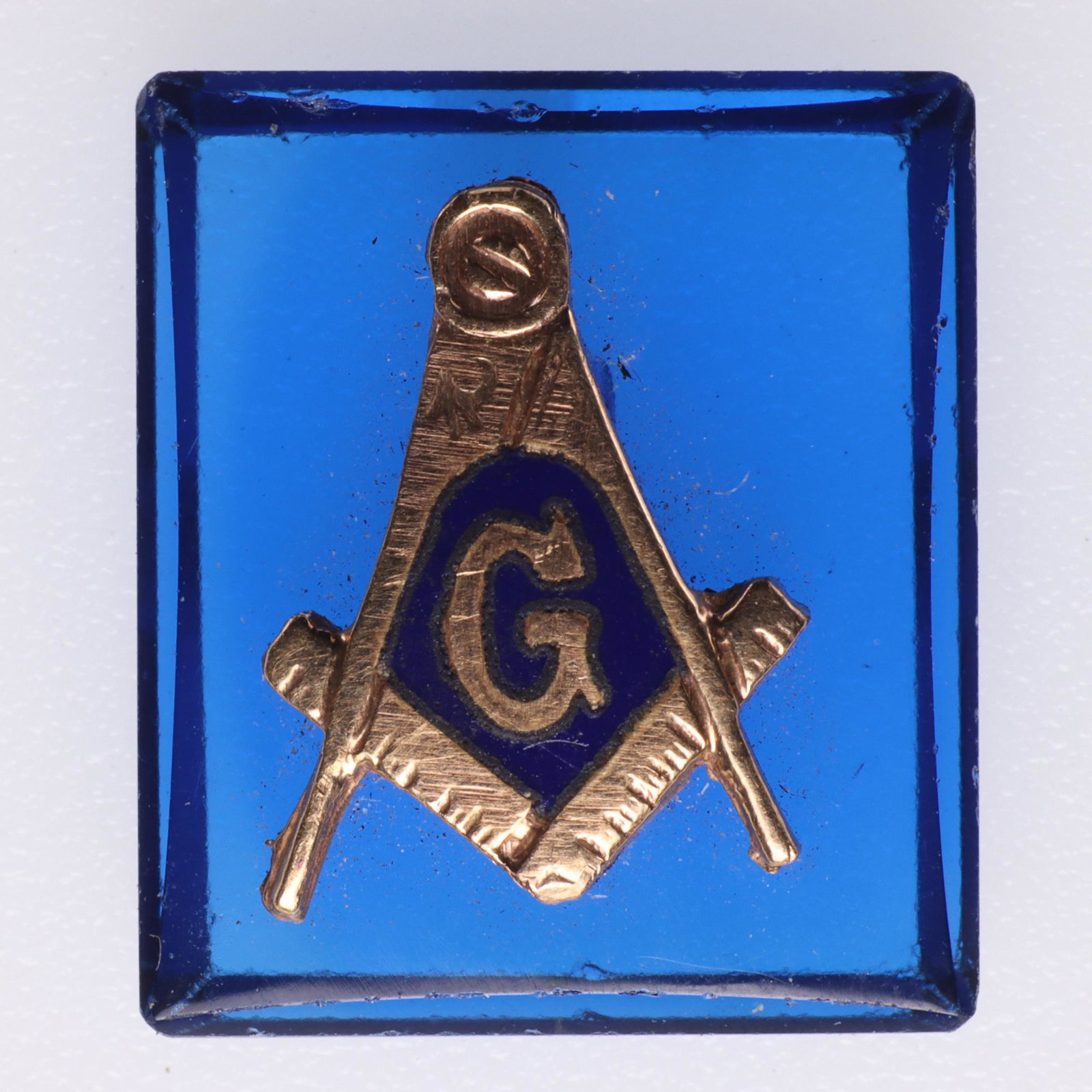 Masonic Glass Signet Stone: Approx 1cm.