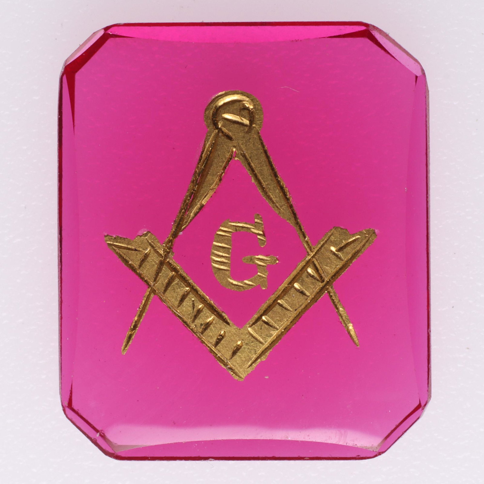 Masonic Glass Signet Stone: Approx 1cm.