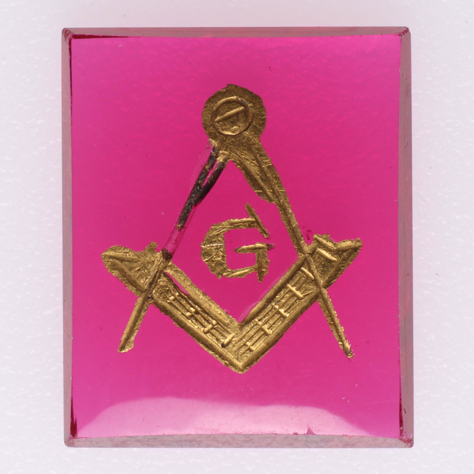 Masonic Glass Signet Stone: Approx 1cm.