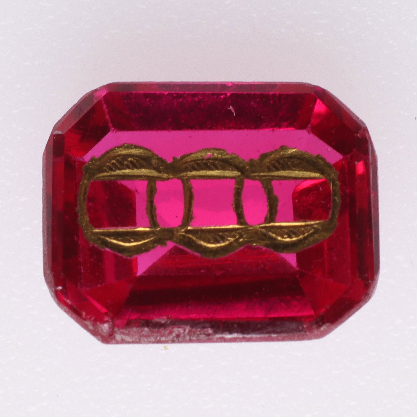 Masonic Glass Signet Stone: Approx 1cm.