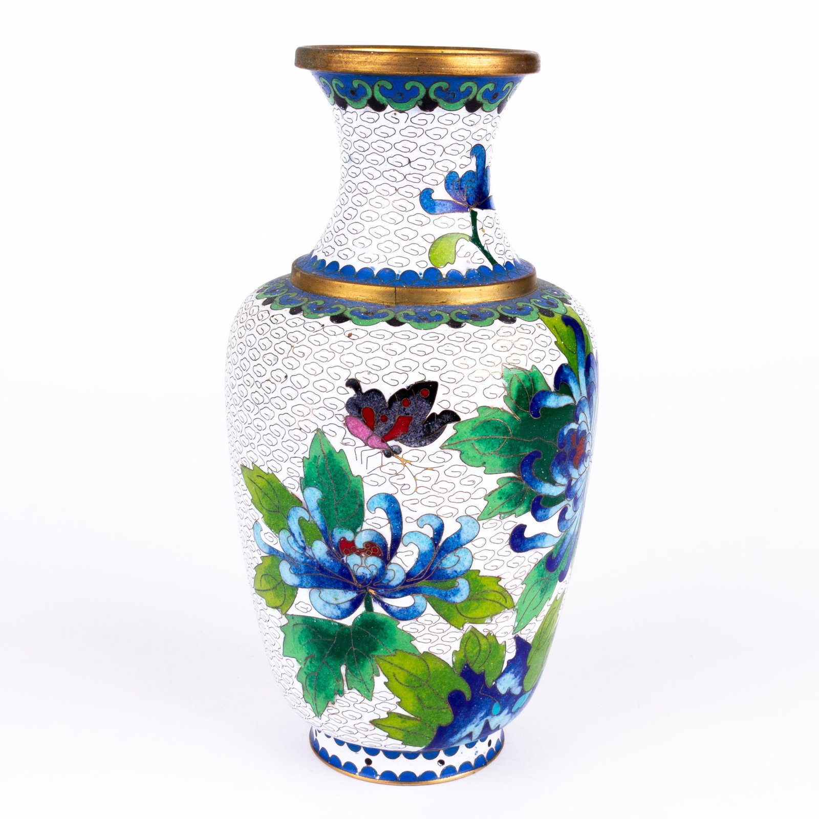 Chinese Cloisonne Enamel Bronze Blossom Vase (1 of 5)