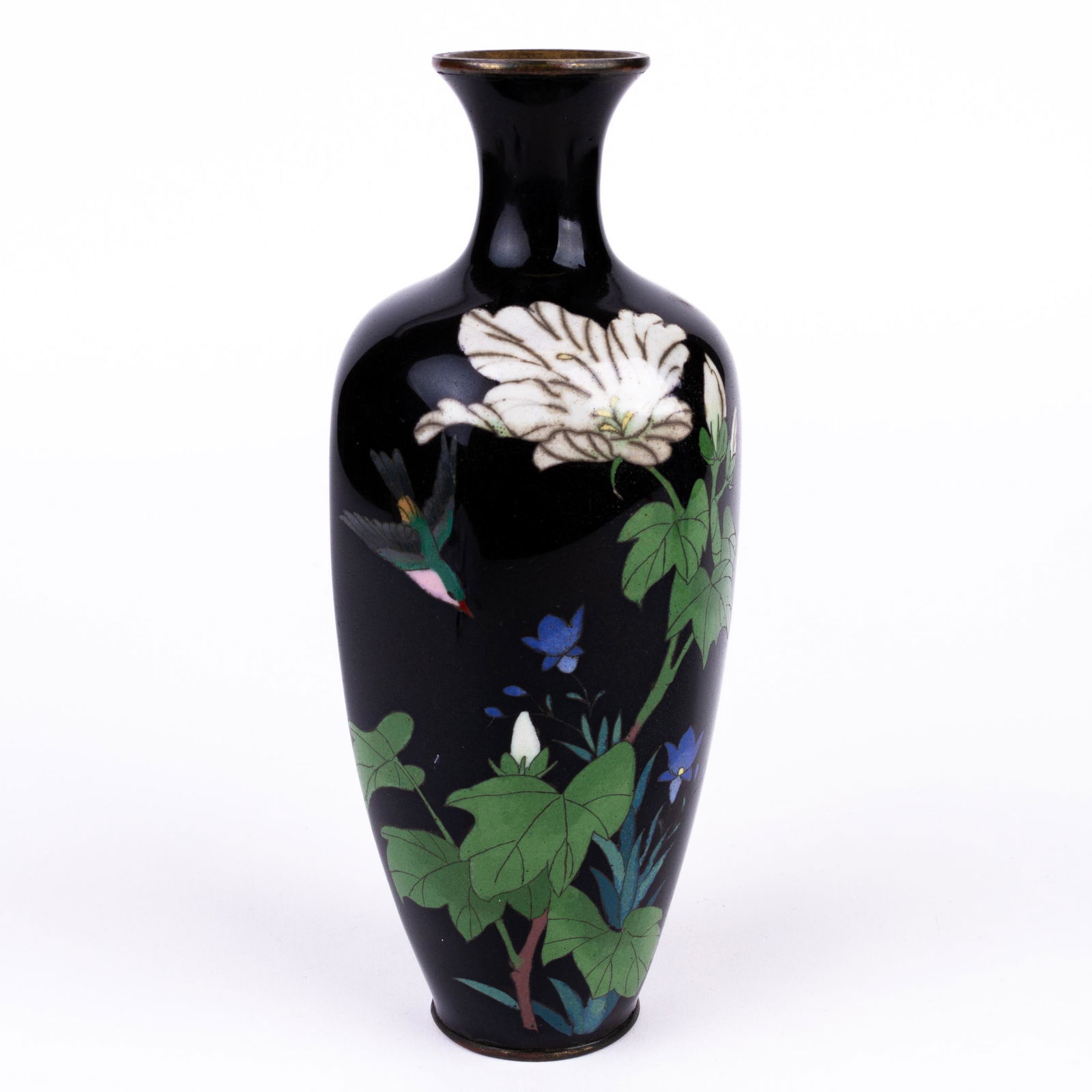 Japanese Cloisonne Enamel Bronze Bird Vase Meiji (1 of 5)