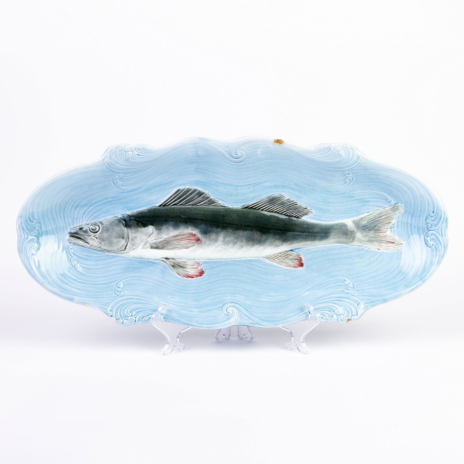 Glazed Minton Majolica Large Fish Serving Plate 19th Century (1 of 6)