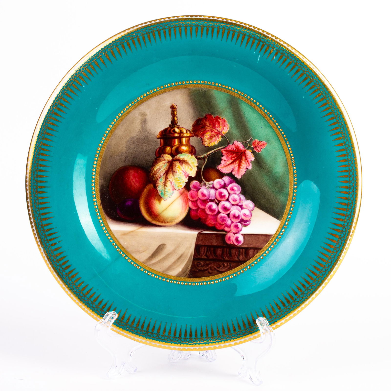 Royal Worcester Fruits Still Life Porcelain Painted Plate 19th C (1 of 5)