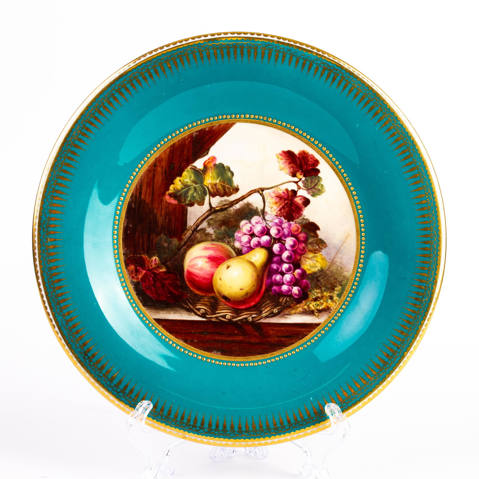 Royal Worcester Fruits Still Life Porcelain Painted Plate 19th C (1 of 5)