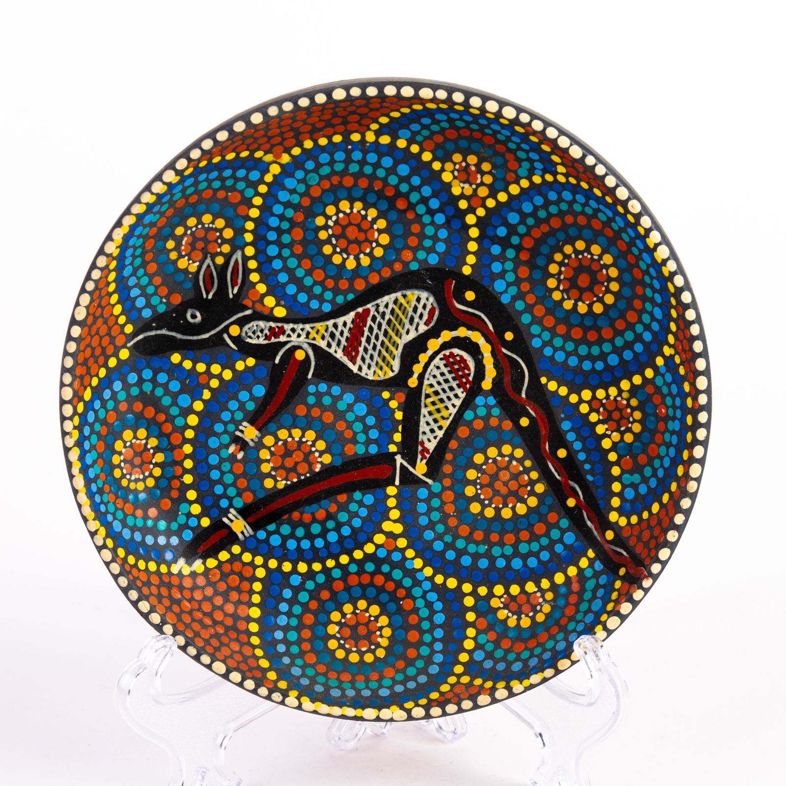 Australian Aboriginal Mandala Painted Kangaroo Plate (1 of 5)