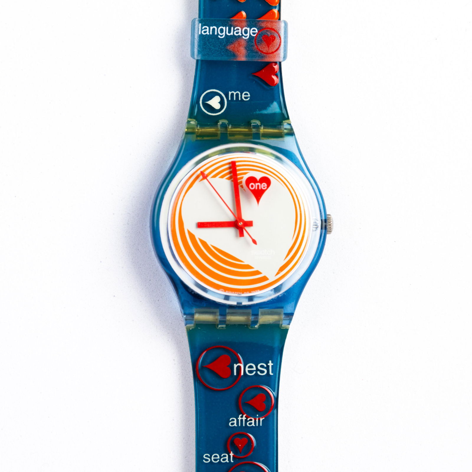 Swatch Collector's Vintage Watch "Heartbeat" Gift Set: DIMENSIONS APPROX 22.5x3.5x1CM. Please carefully study all photographs to get an accurate idea of the object. In good condition, as seen. Shipping is in-house and we ship internationally to US and res