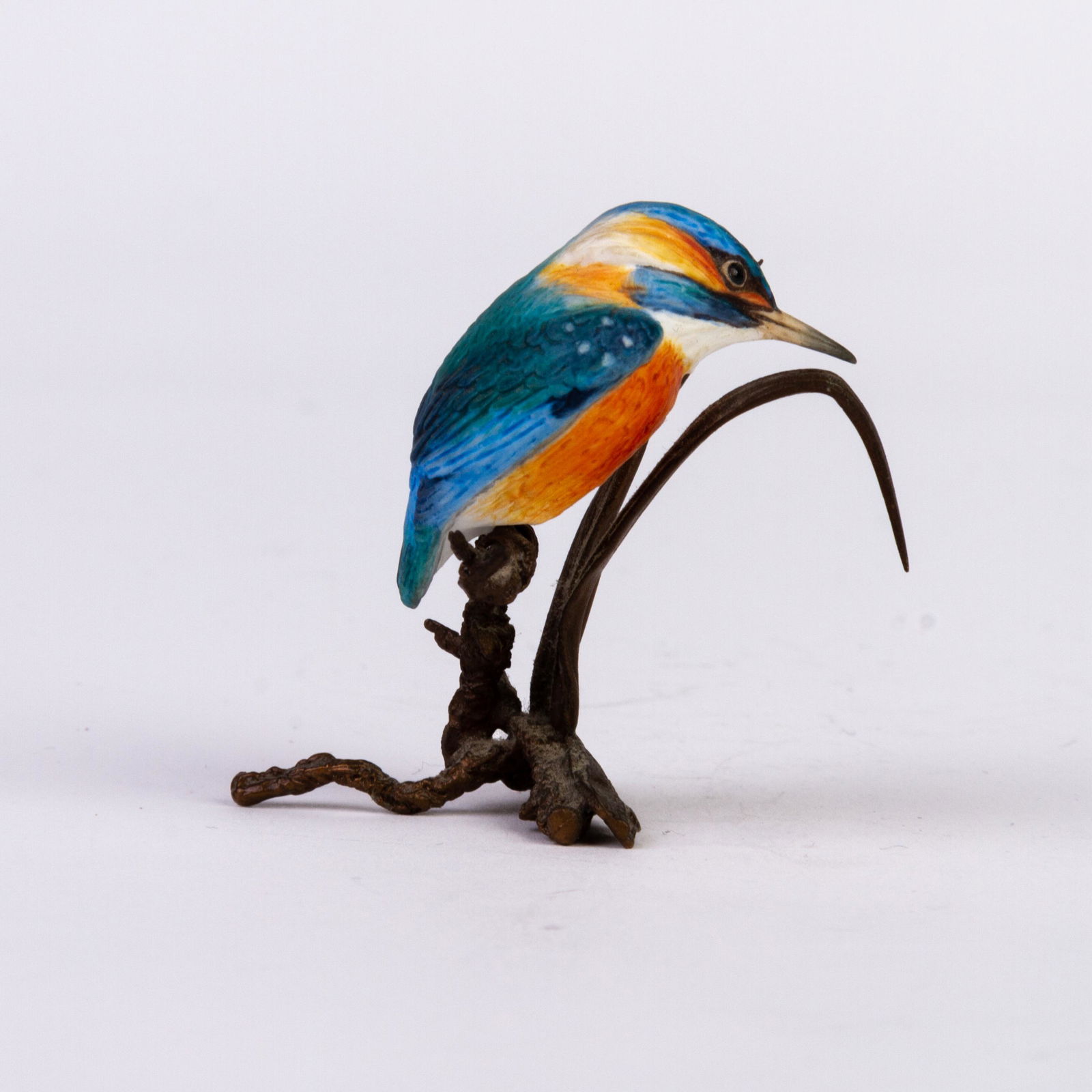 Albany Worcester Porcelain & Bronze Kingfisher Sculpture (1 of 5)