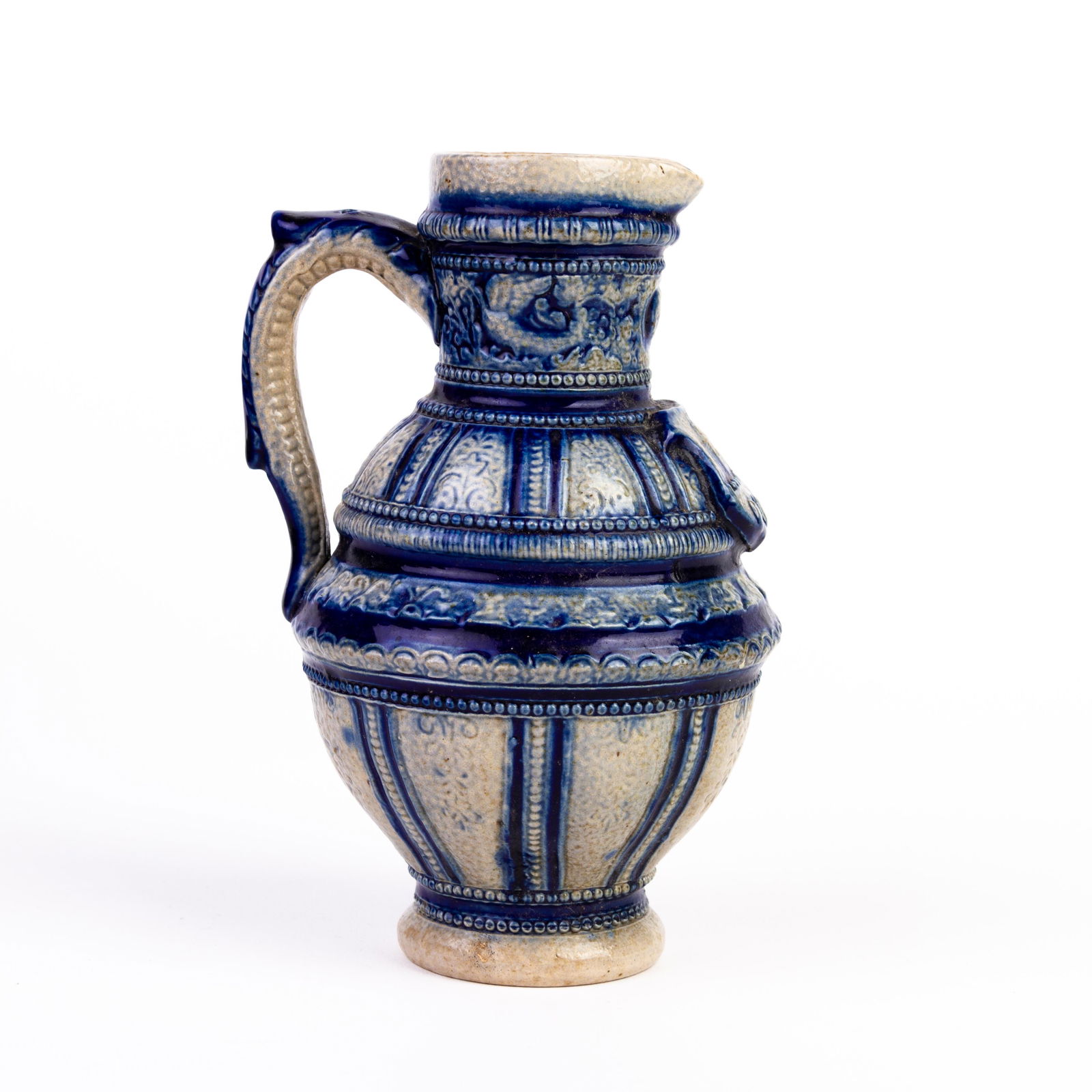 German Salt Glazed Pottery Pitcher Jug Mid 19th Century (1 of 5)