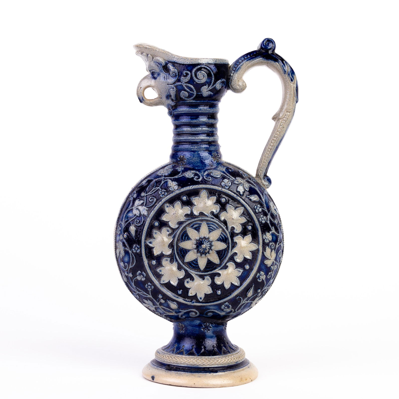 German Westerwald Salt Glazed Pottery Ewer Jug 19th C (1 of 6)