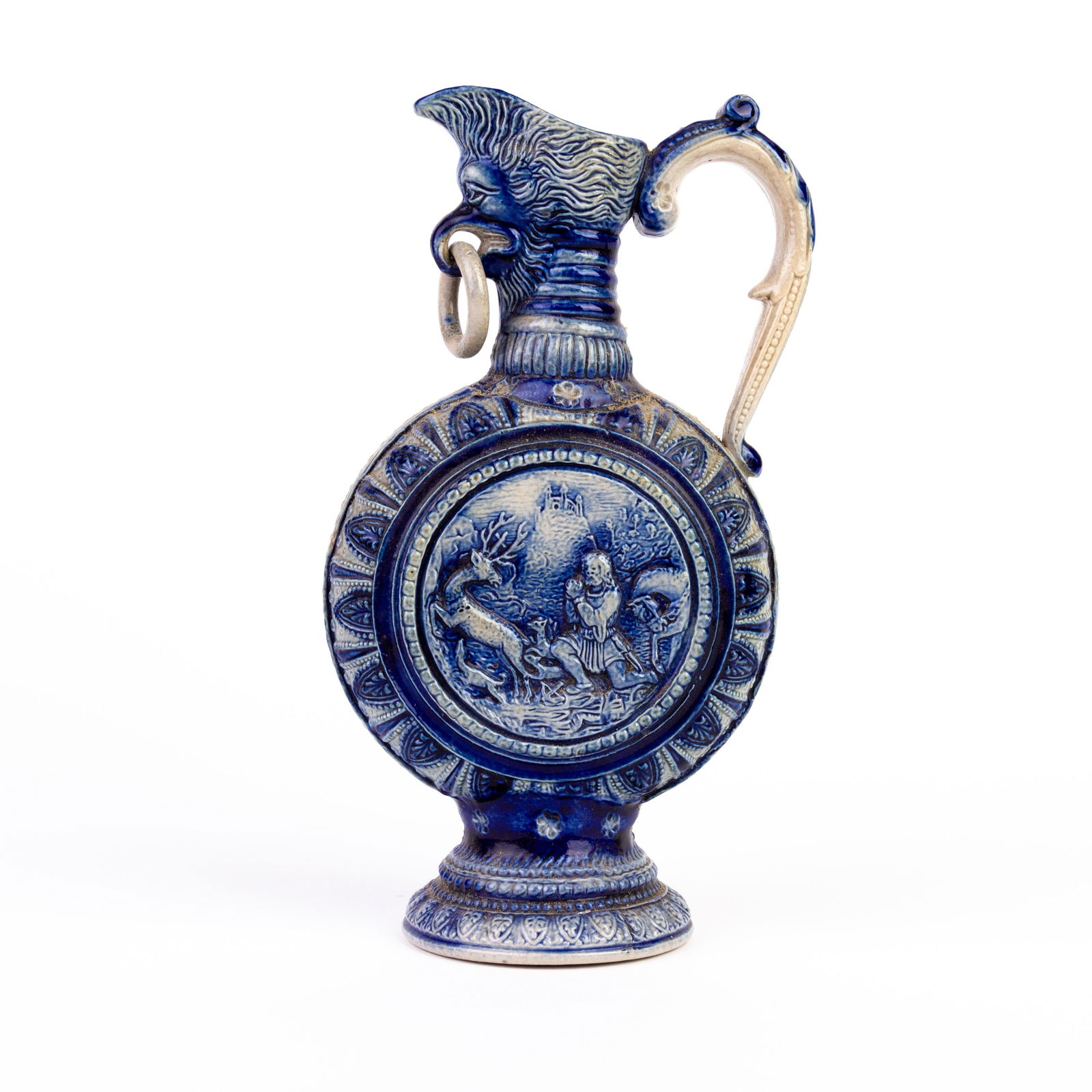 German Westerwald Salt Glazed Pottery Ewer Jug 19th C (1 of 6)