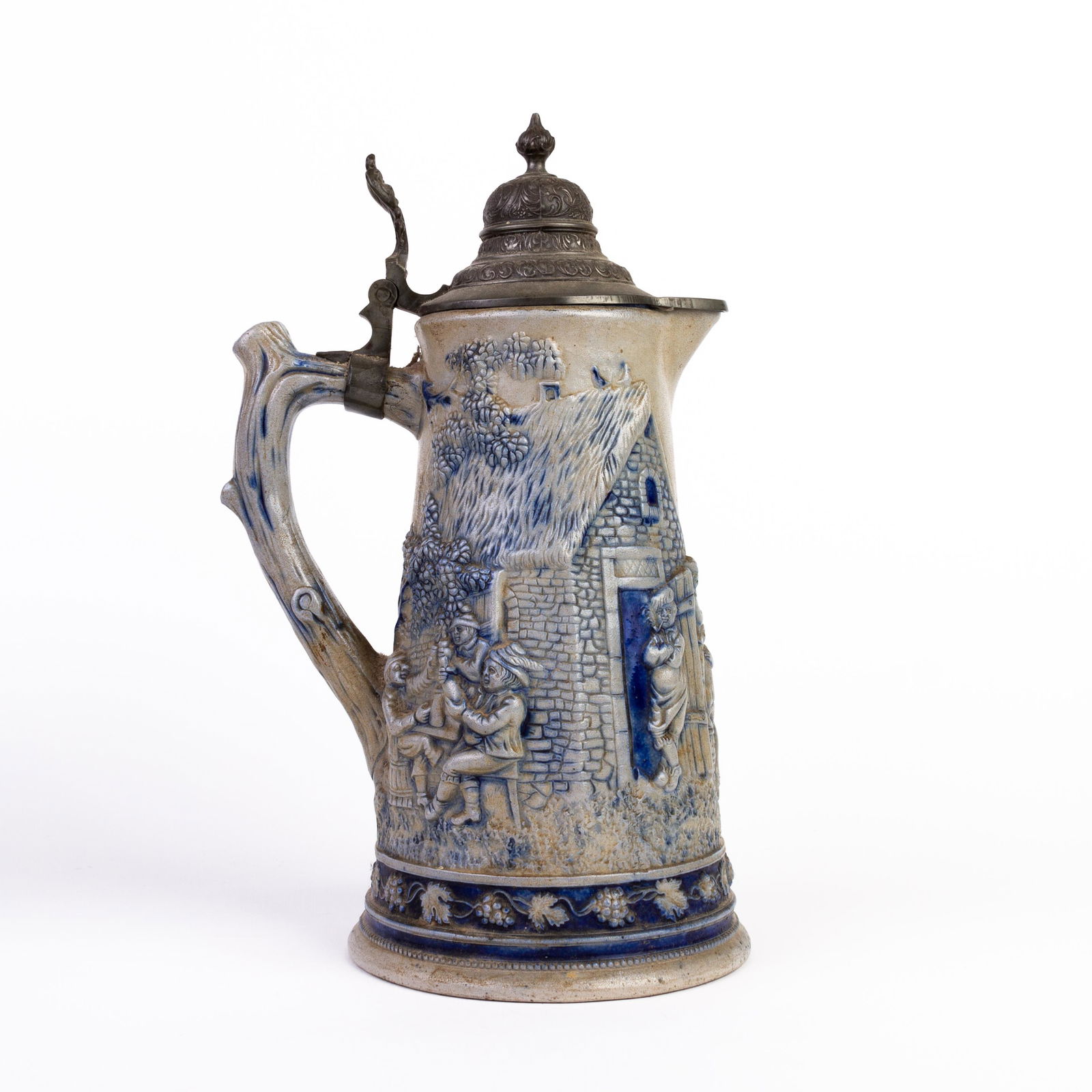 German Westerwald Salt Glazed Pottery Tankard Pitcher (1 of 7)