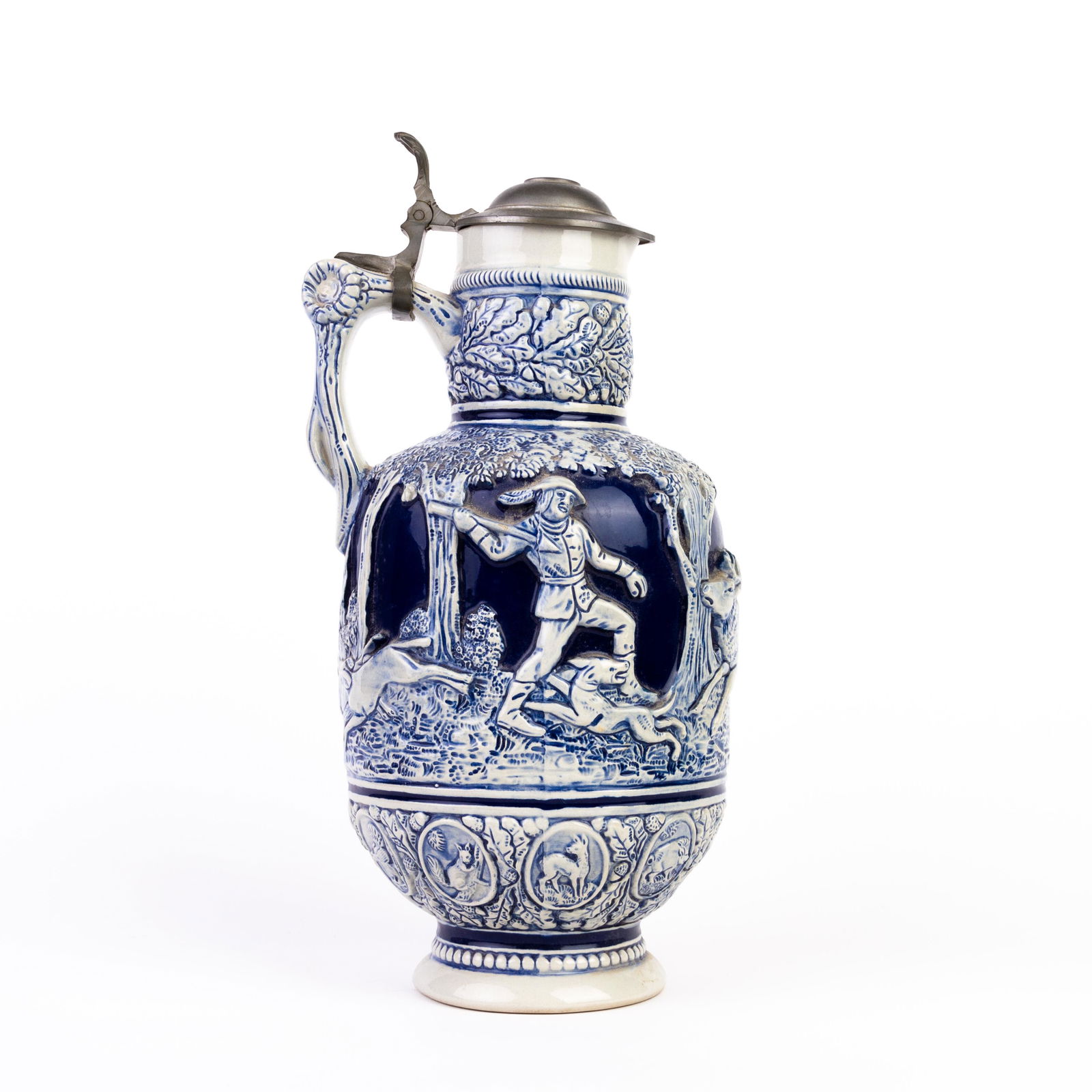 German Westerwald Salt Glazed Pottery Tankard Pitcher (1 of 6)