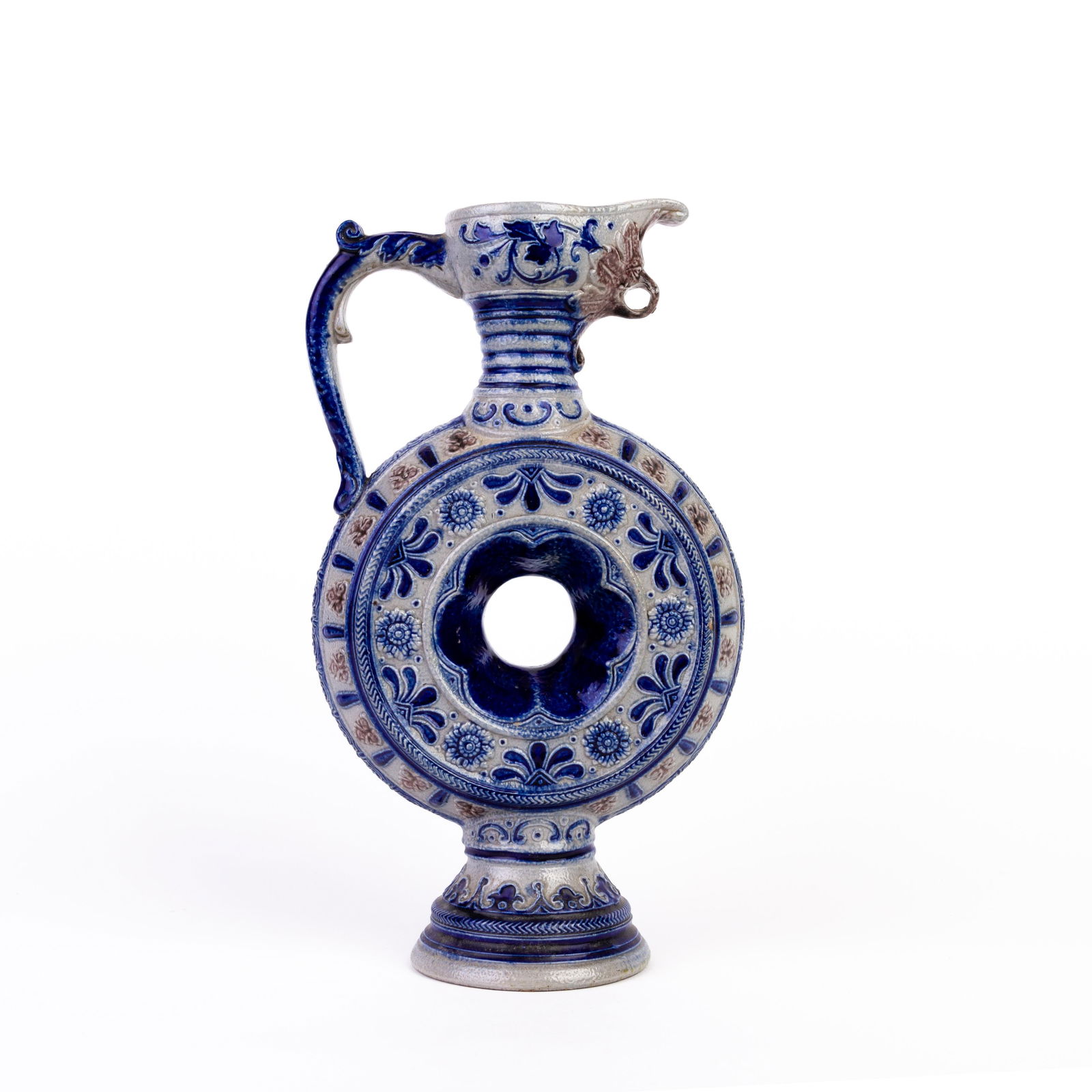 German Westerwald Salt Glazed Pottery Ewer Jug 19th C (1 of 5)