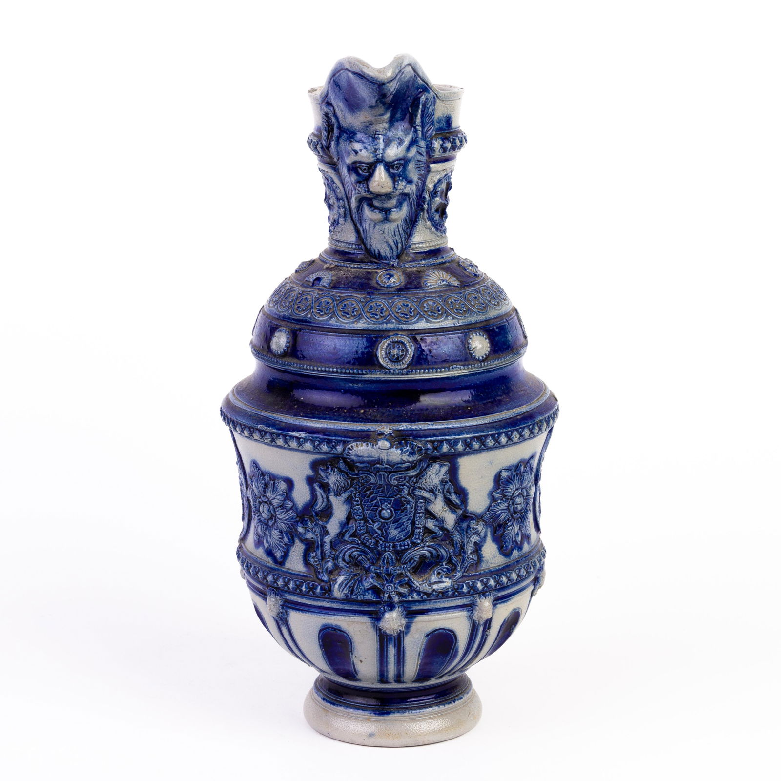 German Westerwald Salt Glazed Pottery Ewer Jug 19th C (1 of 5)