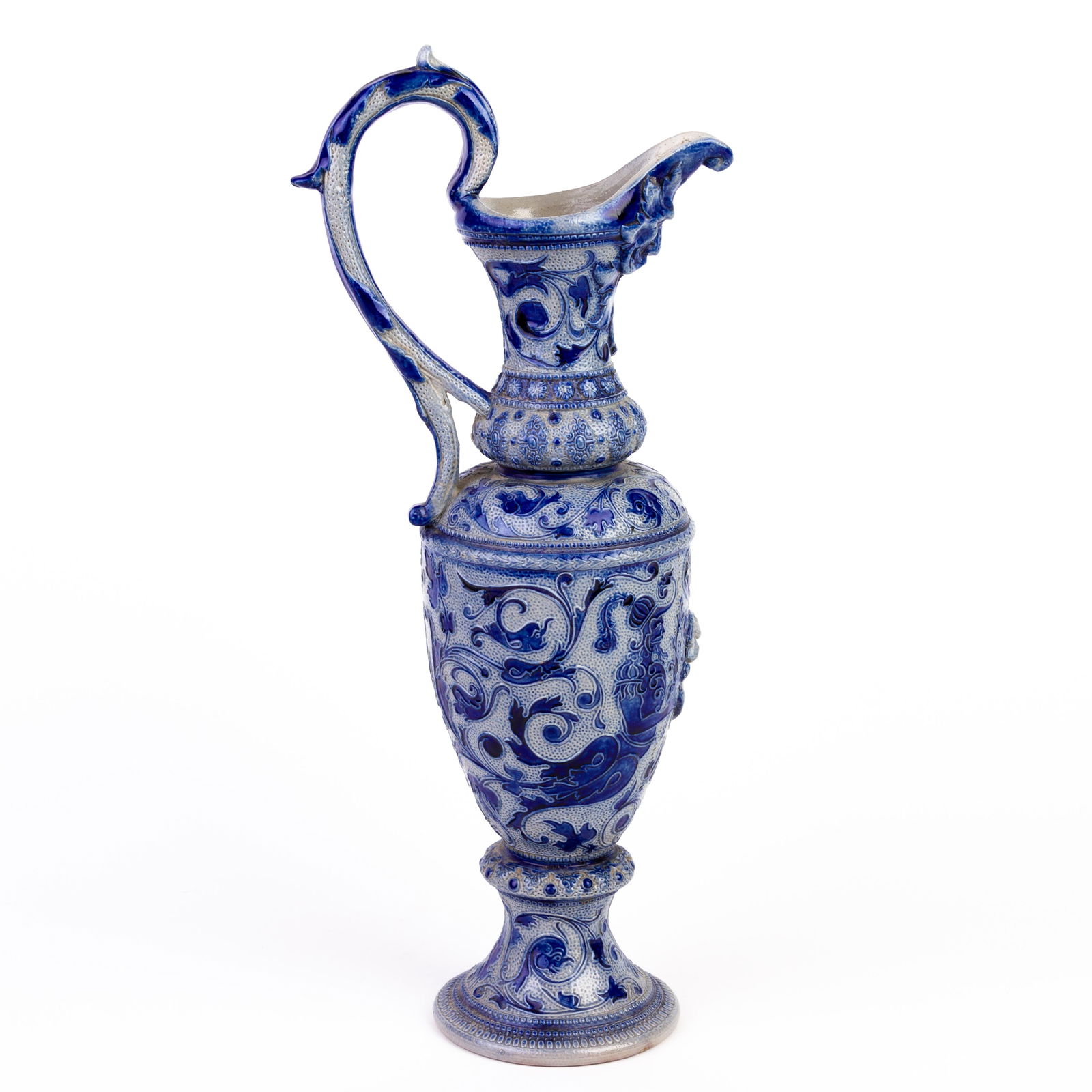 German Westerwald Salt Glazed Pottery Ewer Jug 19th C (1 of 5)