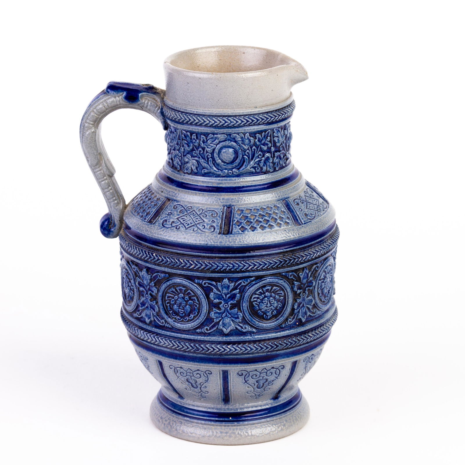 German Westerwald Salt Glazed Pottery Ewer Jug 19th C (1 of 5)