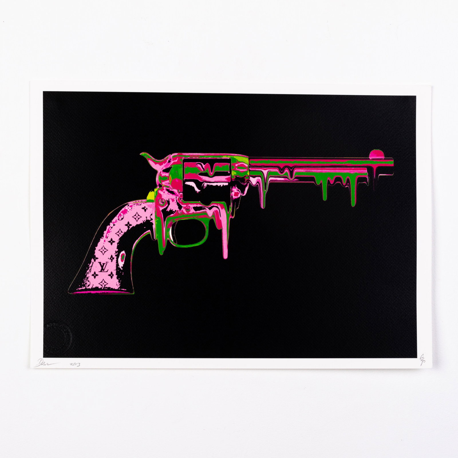 Death NYC Signed Limited Ed Pop Art Print Louis Vuitton Pistol: DIMENSIONS APPROX 45x32x0.1CM. Please carefully study all photographs to get an accurate idea of the object. In good condition, as seen. Shipping is in-house and we ship internationally to US and rest