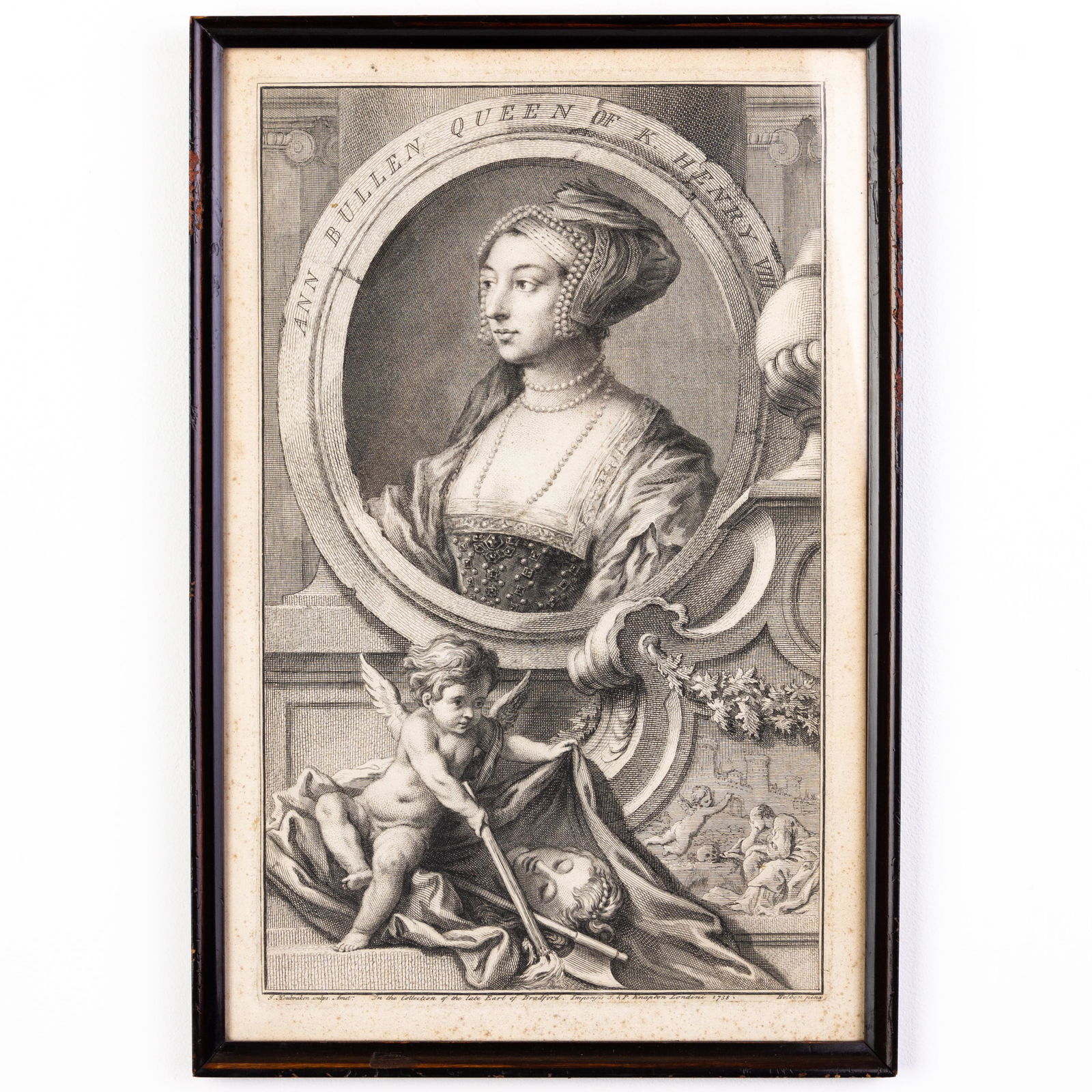 Anne Boleyn Queen of England Portrait Engraving 18th Century (1 of 5)