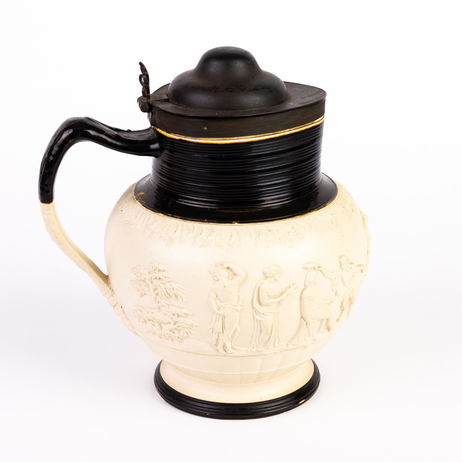 Adams Stoneware Lidded Neoclassical Jug Late 18th Century (1 of 5)