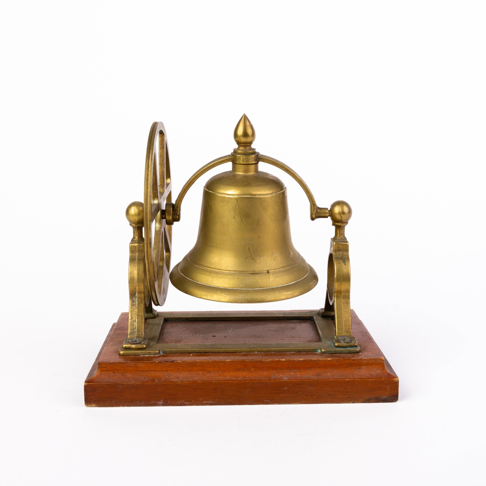 Model Brass Bell on Wooden Stand: Please carefully study all photographs to get an accurate idea of the object. In good condition, as seen. Shipping is in-house and we ship internationally to US and rest of the world. You may follow o