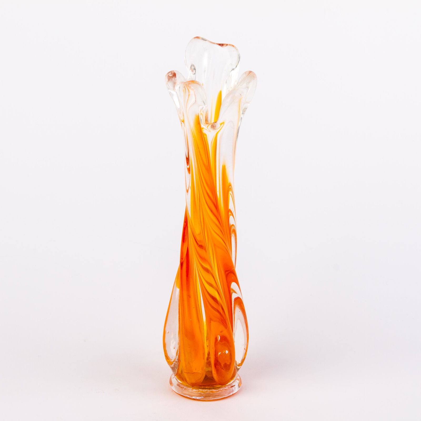 Murano Orange Venetian Glass Vase (1 of 5)