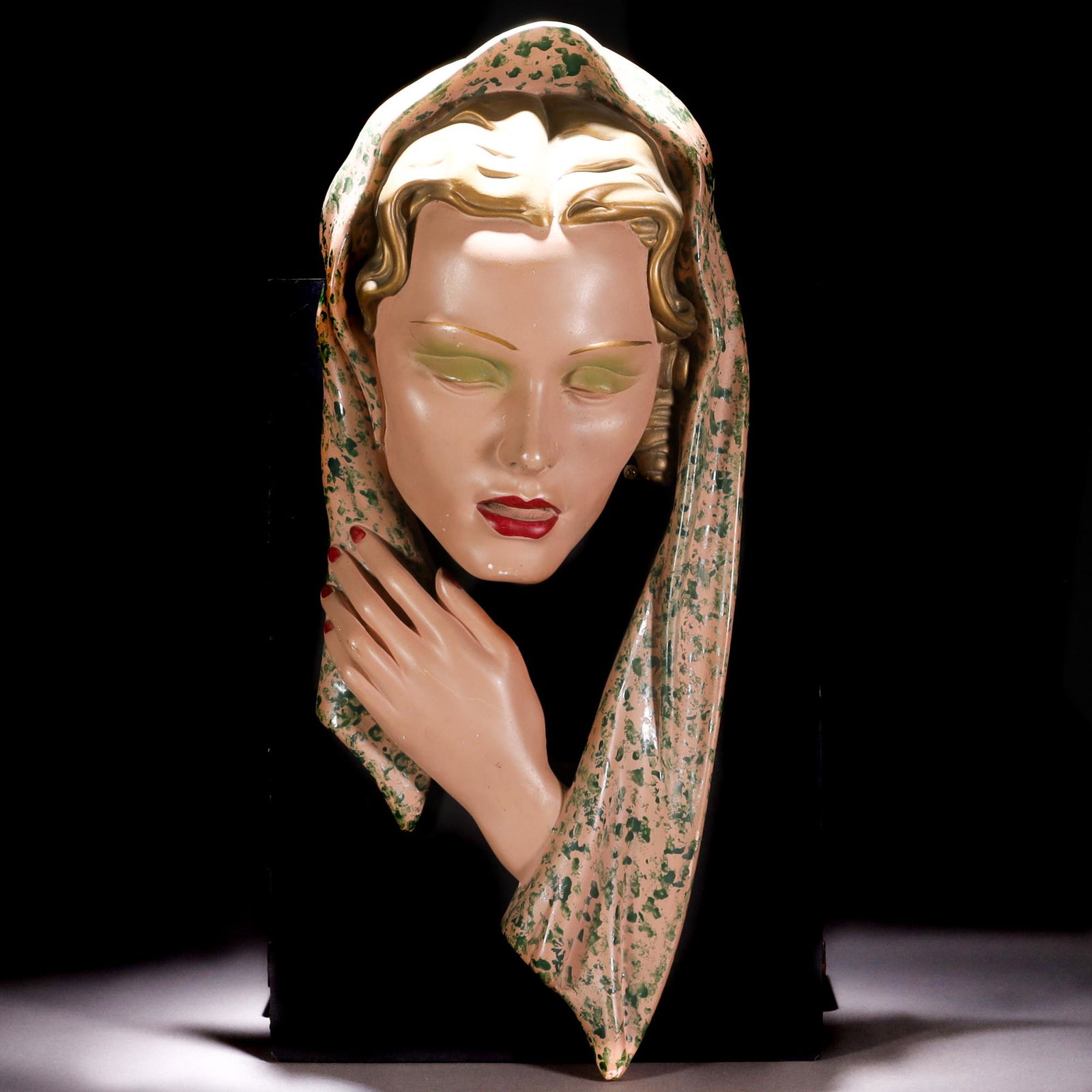 Large Czech Art Deco Wall Hanging Portrait (1 of 7)