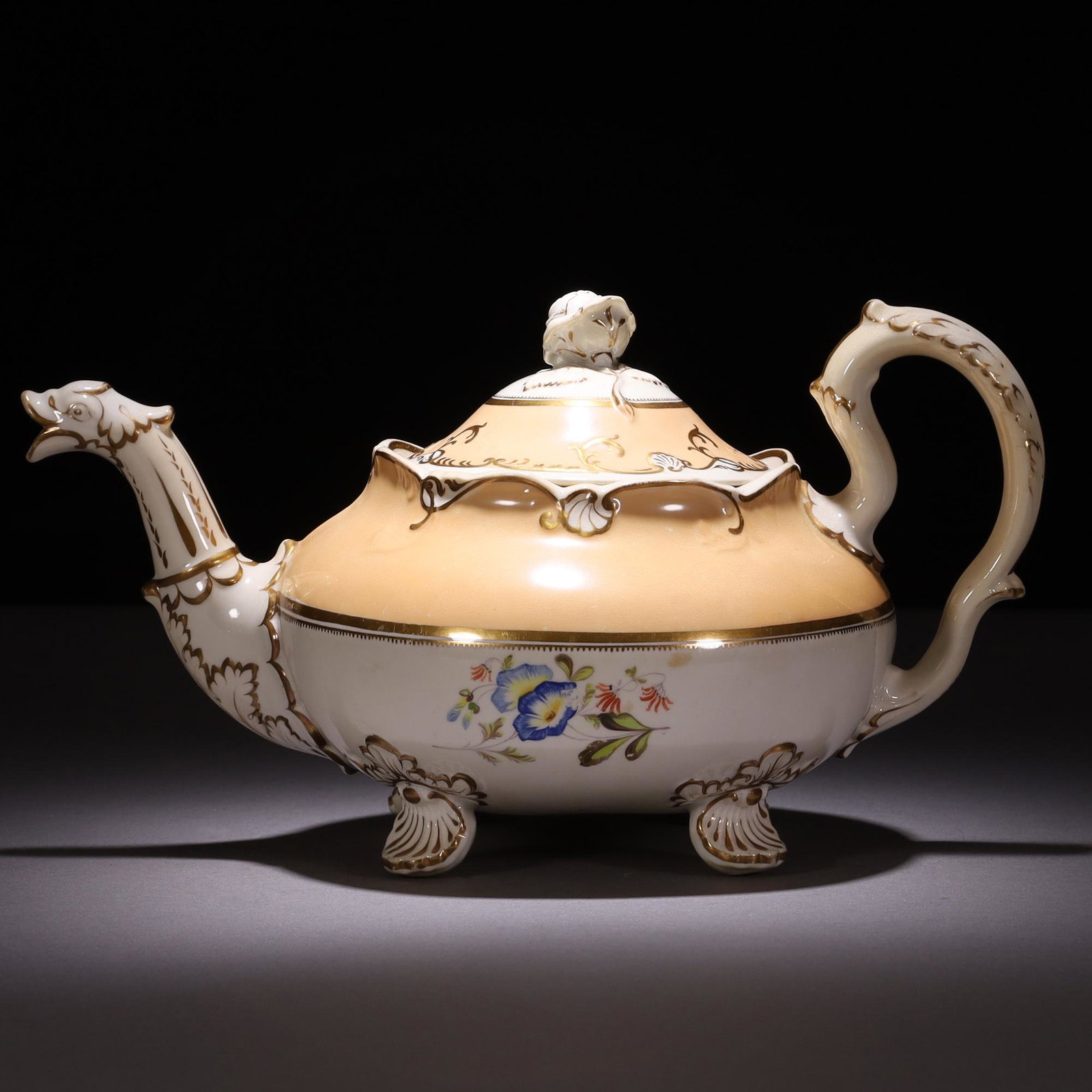 Samuel Alcock Rococo Porcelain Georgian Teapot: MEASURING APPROX 26.5 X 15 X 16CM. Please carefully study all photographs to get an accurate idea of the object. In good condition, as seen. Shipping is in-house and we ship internationally to US and 