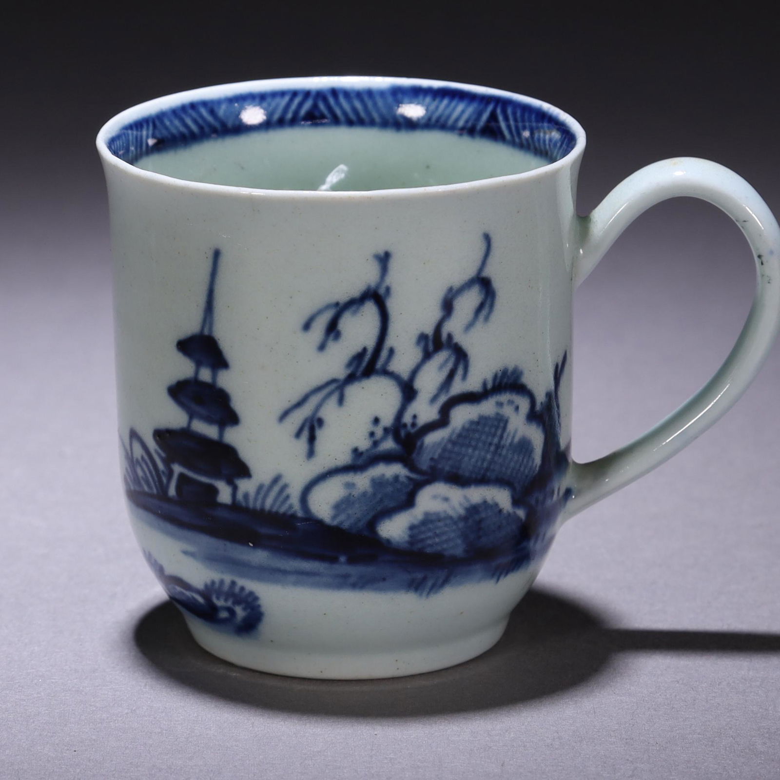 Georgian 18th Century Worcester Blue & White Porcelain Tea Cup (1 of 6)