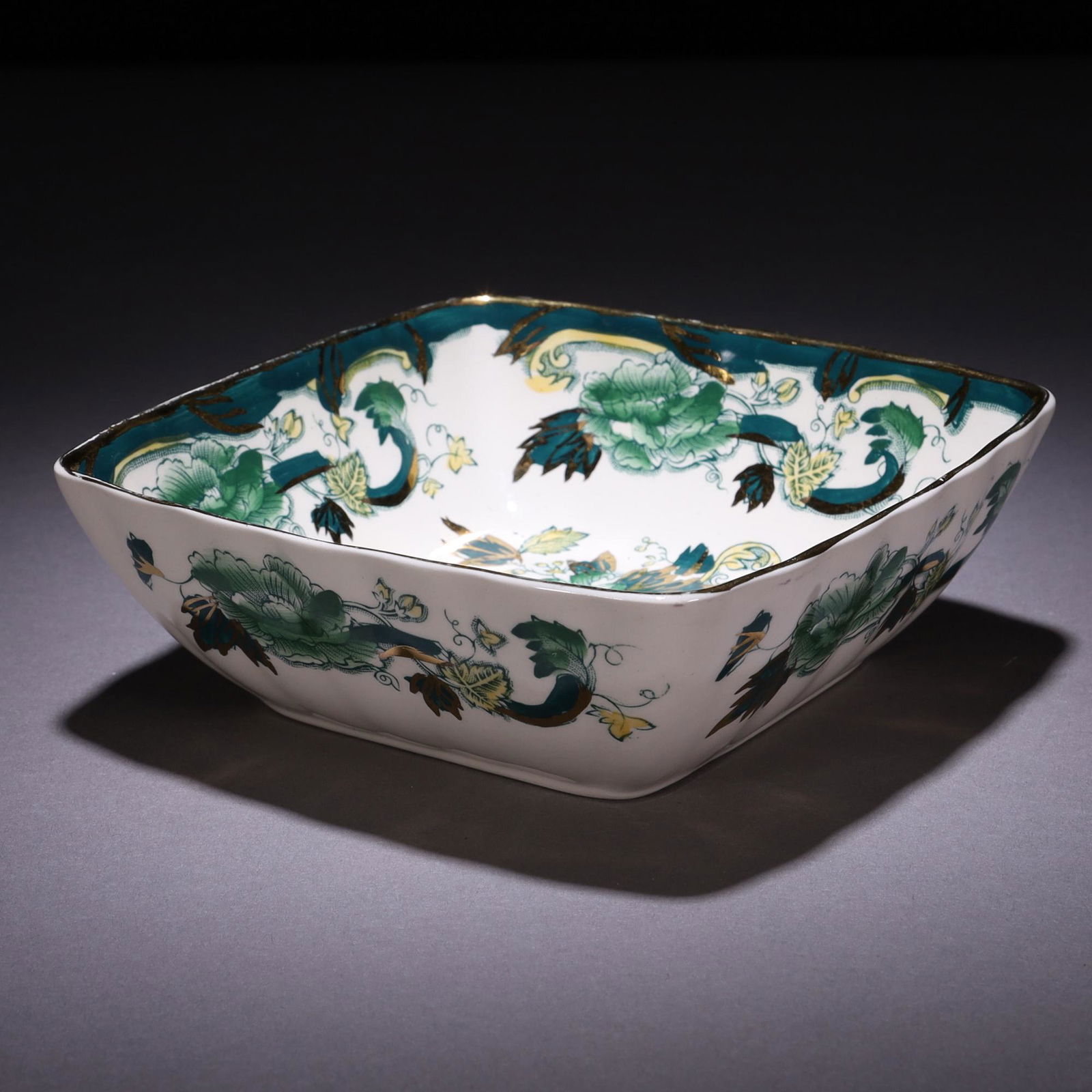 Mason's Ironstone Chartreuse Pattern Bowl (1 of 7)