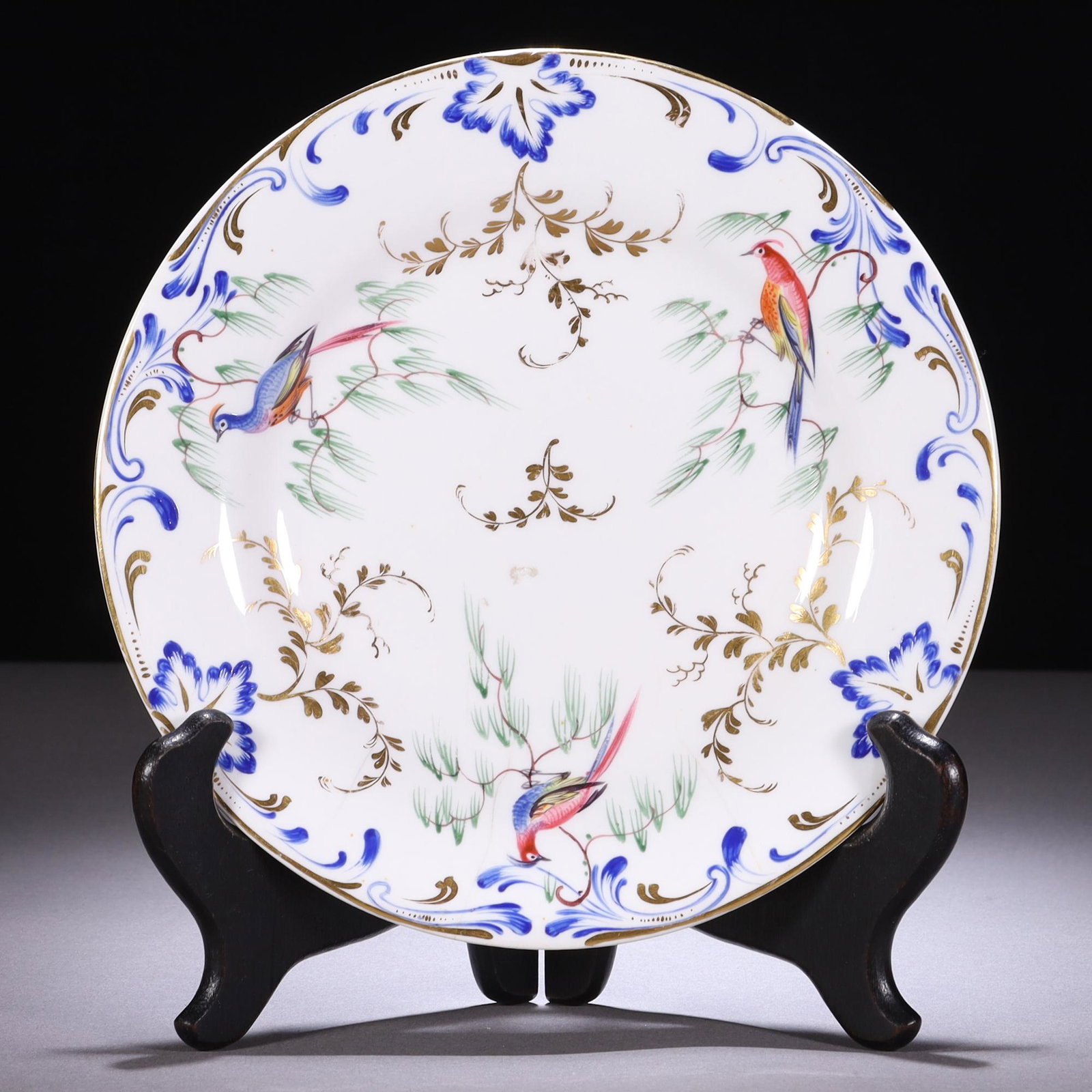 Georgian 18th Century Samuel Alcock Porcelain Painted Plate: MEASURING APPROX 19.4CM. Please carefully study all photographs to get an accurate idea of the object. In good condition, as seen. Shipping is in-house and we ship internationally to US and rest of th