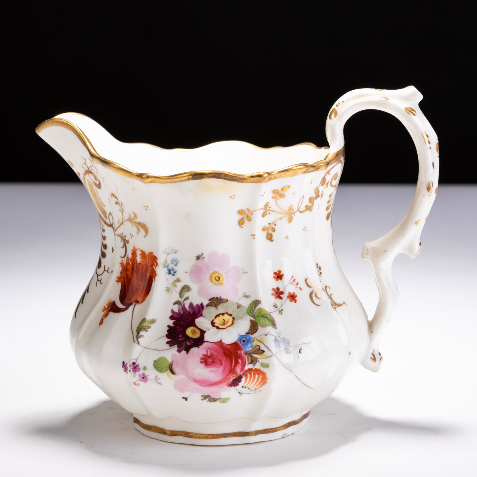 Samuel Alcock Georgian Porcelain Floral Jug ca. 1830: MEASURING APPROX 15.5 X 14CM TALL. Please follow us on Instagram to stay updated with our current and future auctions: @albinus_auctions. Study all photographs carefully to get an accurate representat