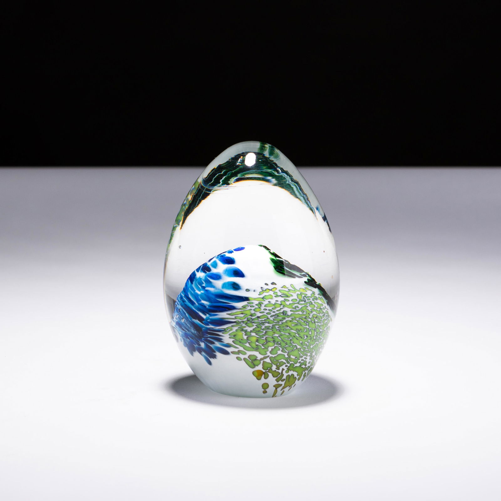 Mdina Style Signed Glass Egg Paperweight (1 of 5)