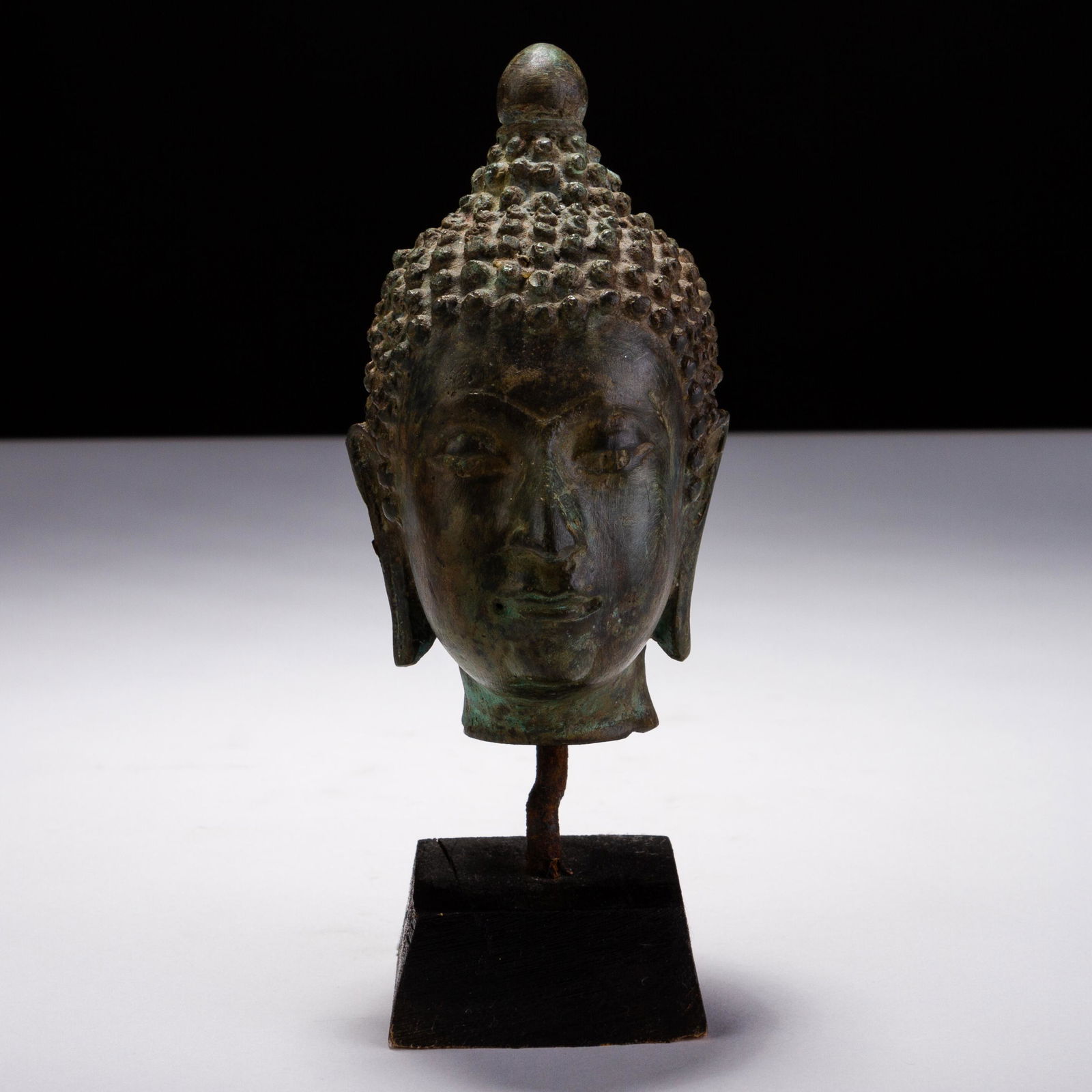 Bronze Mounted Sculpture Bust of Buddha Indonesian Statue (1 of 5)