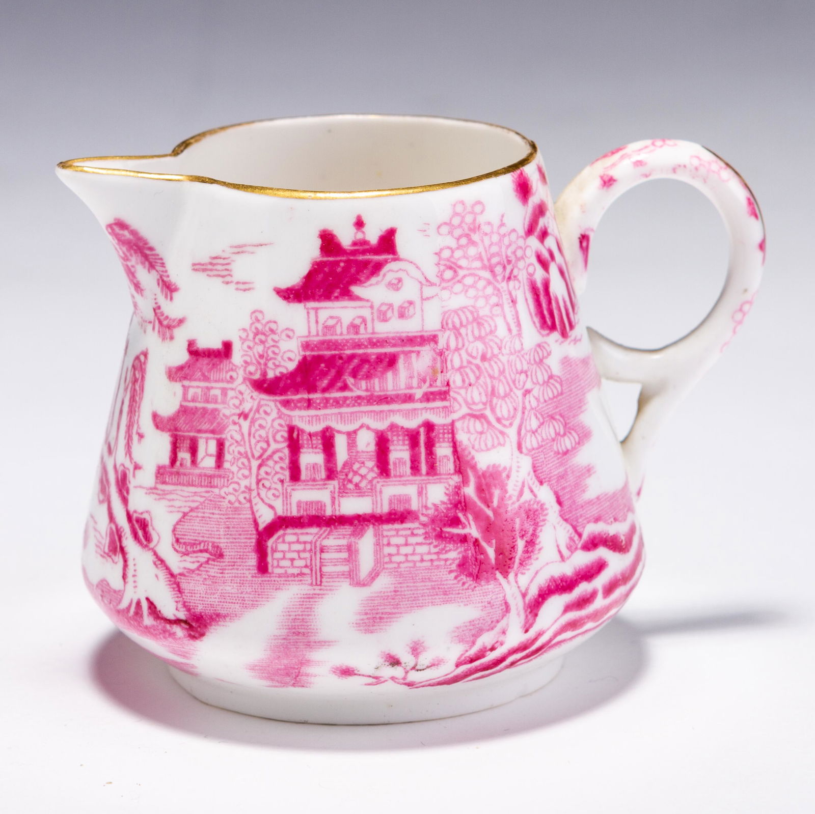 Spode Copeland Pink Pagoda Cream Jug ca. 1880 (1 of 5)