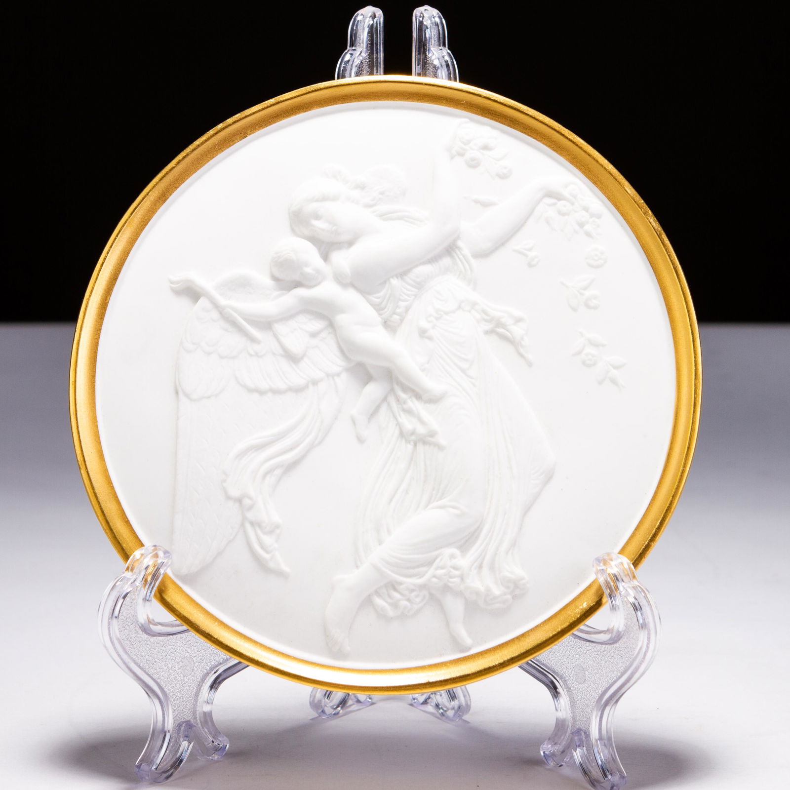 Bas Relief Porcelain Plaque of Thorvaldsen's Day and Night (1 of 5)