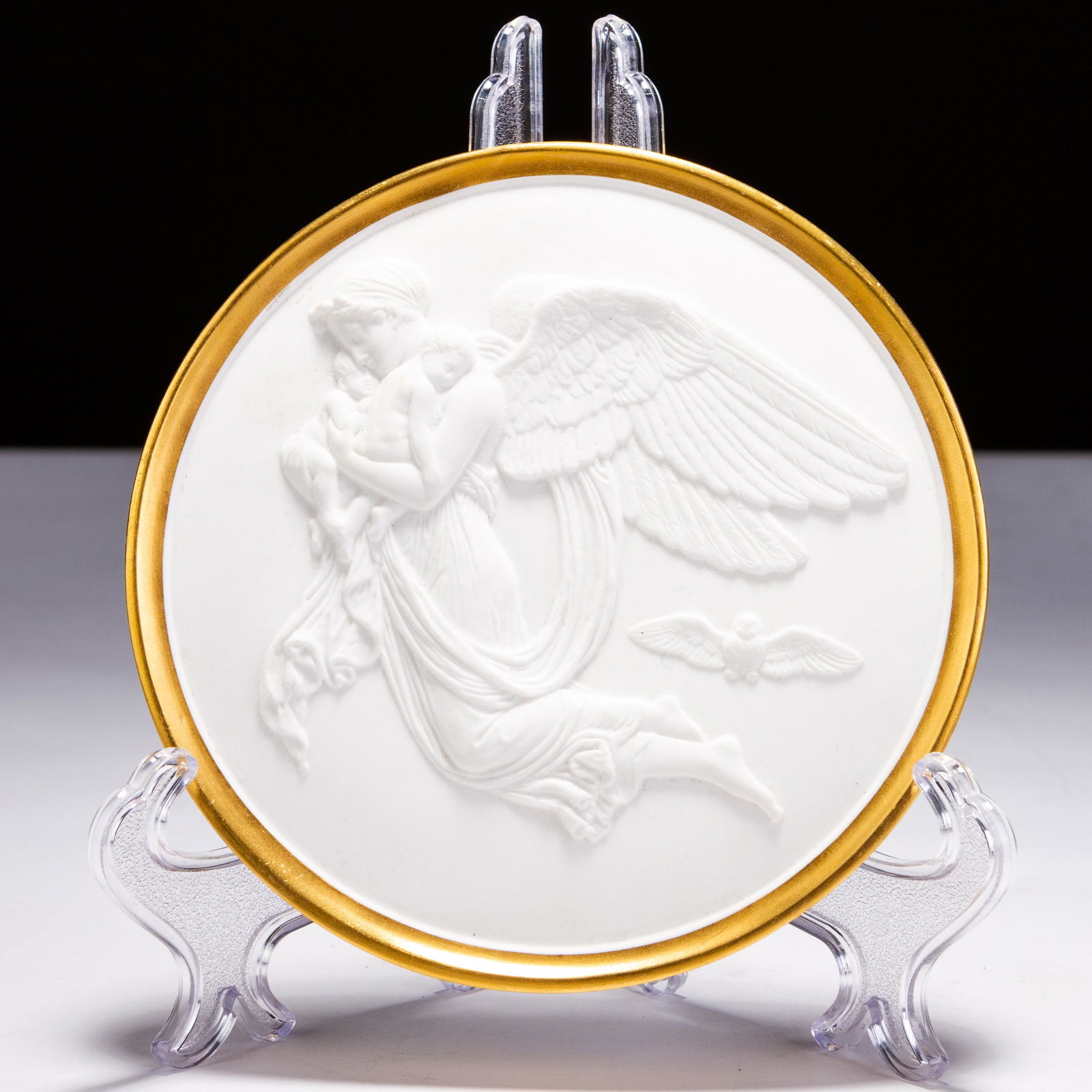 Bas Relief Porcelain Plaque of Thorvaldsen's Day and Night (1 of 5)