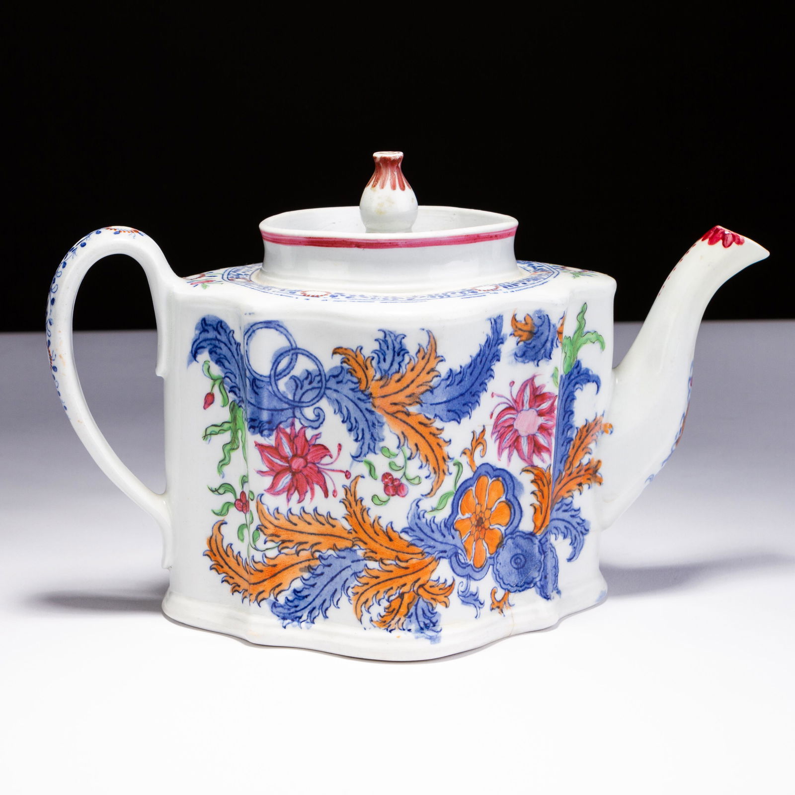 Georgian Newhall Enamel Porcelain Teapot ca. 1790 (1 of 6)
