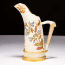 Royal Worcester Porcelain ca. 1889 Tusk Floral Pitcher Jug