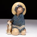 Lladro Porcelain Mexican Boy with Dog Figure 2167