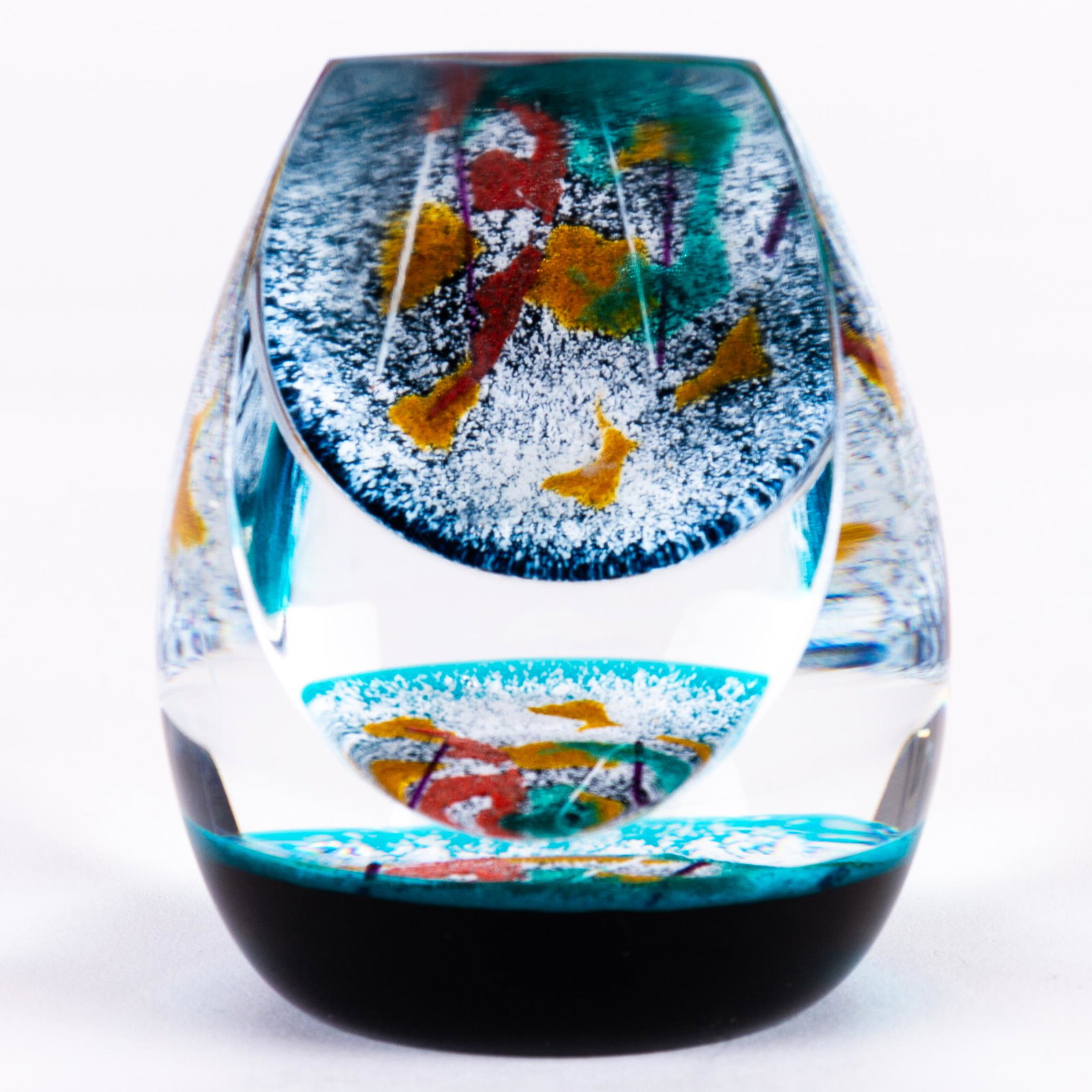 Caithness Scottish Glass Designer Paperweight: DIMENSIONS APPROX 10x7.5x7.5CM. Please carefully study all photographs to get an accurate idea of the object. In good condition, as seen. Shipping is in-house and we ship internationally to US and res
