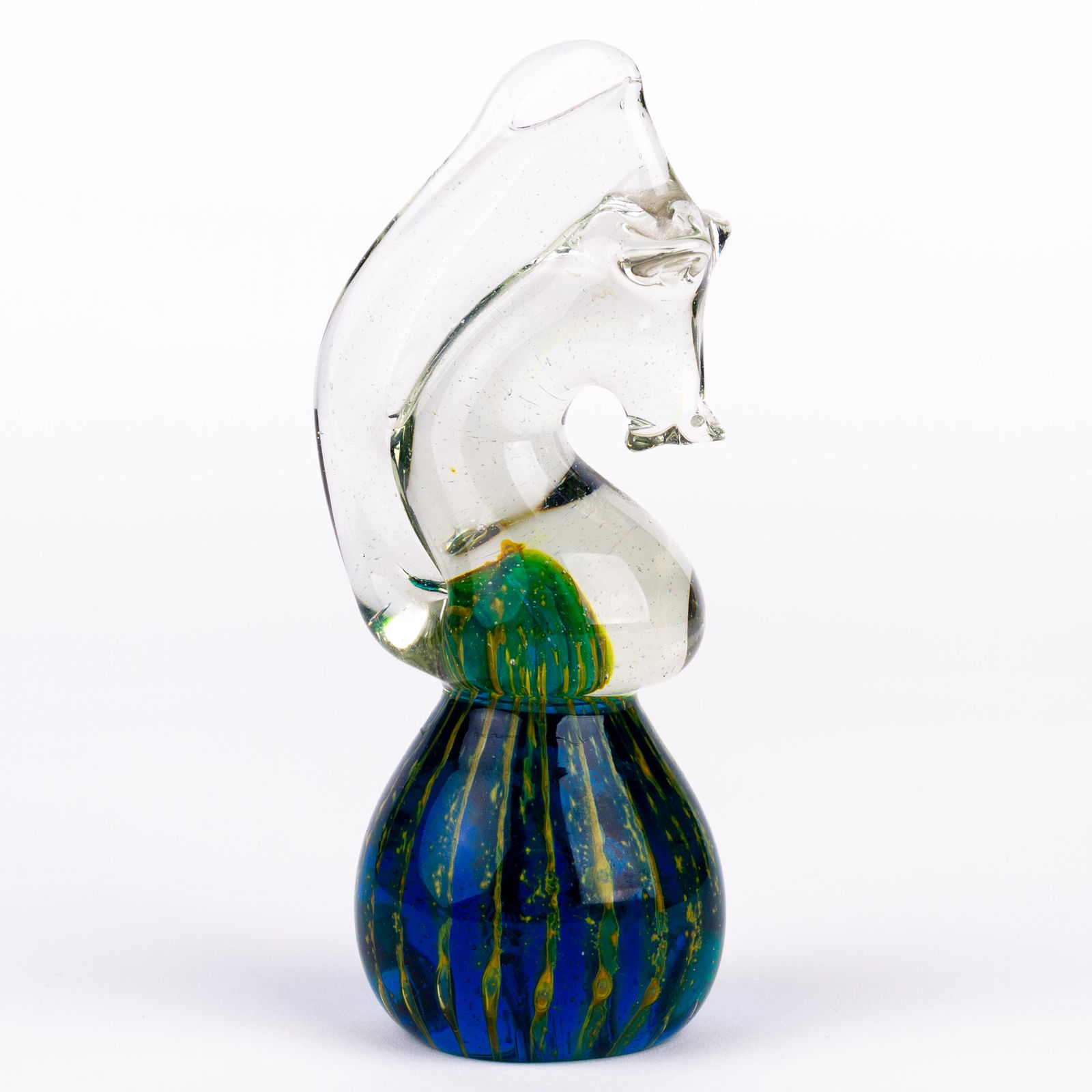 Mdina Designer Glass Seahorse Sculpture Signed Paperweight (1 of 5)