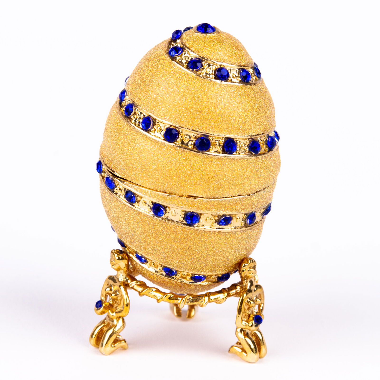 House of Faberge Enamel Egg on Gilded Stand (1 of 7)