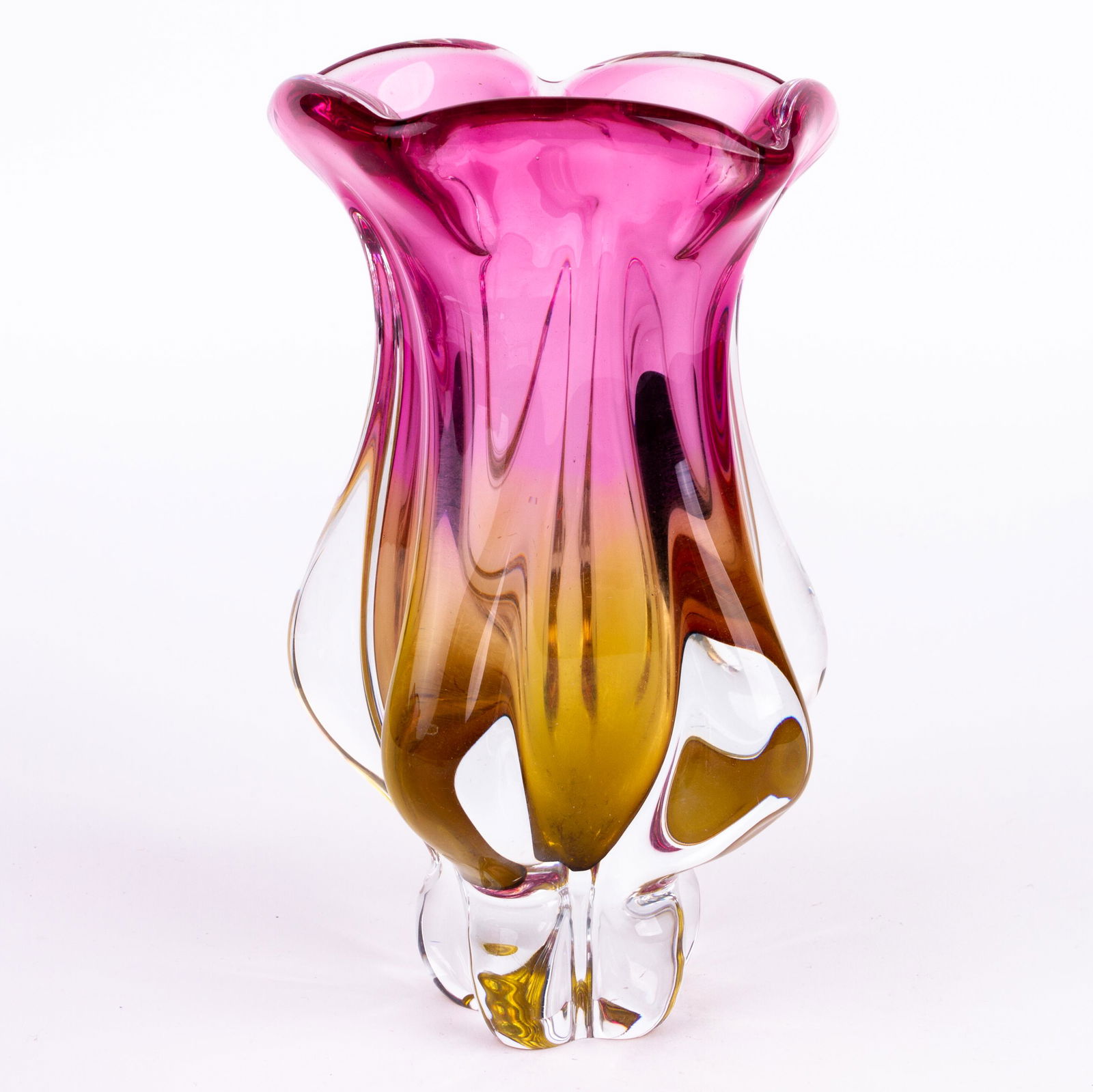 Murano Venetian Glass Designer Sommerso Vase (1 of 5)