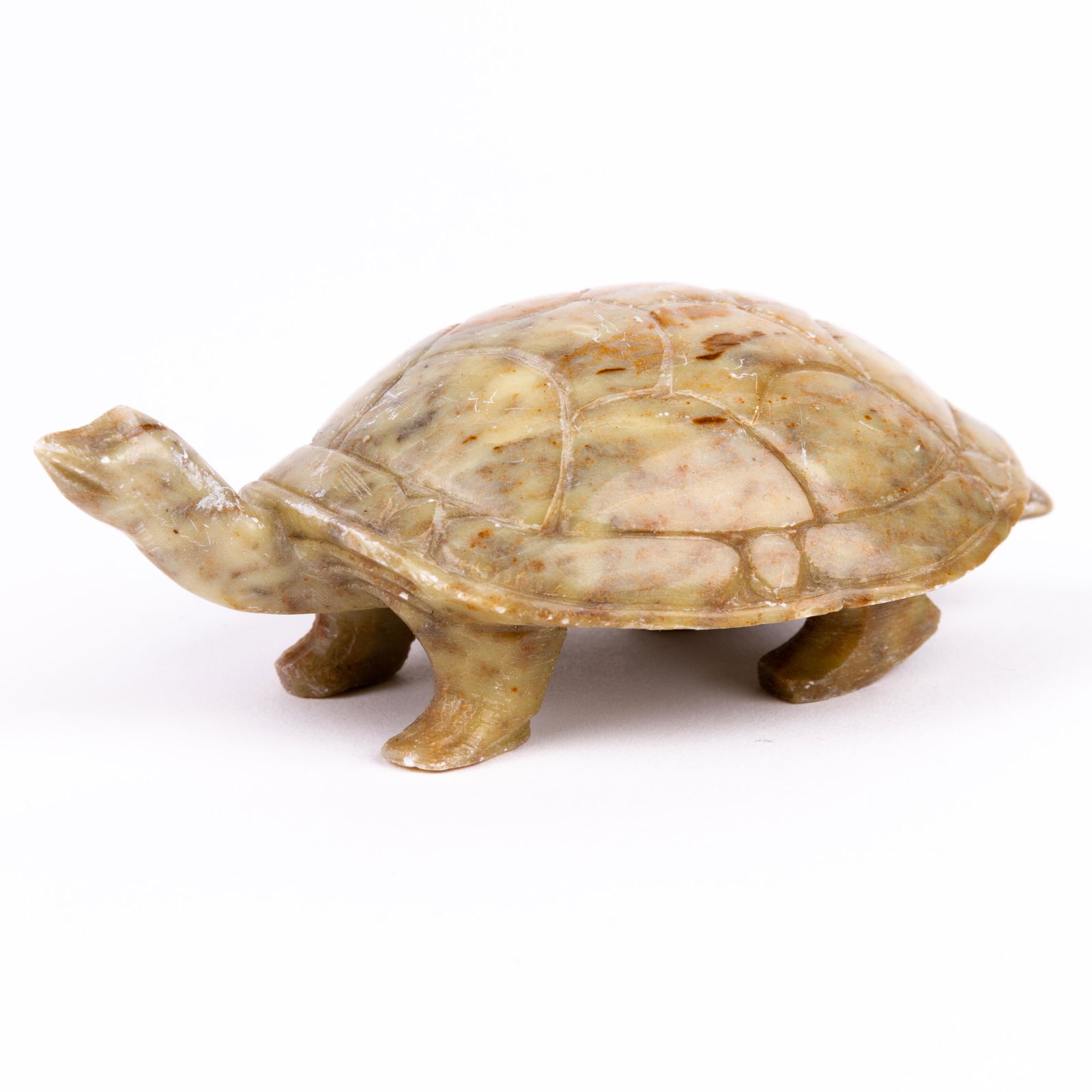 Carved Alabaster Turtle Sculpture: DIMENSIONS APPROX 4x10x6CM. Please carefully study all photographs to get an accurate idea of the object. In good condition, as seen. Shipping is in-house and we ship internationally to US and rest of