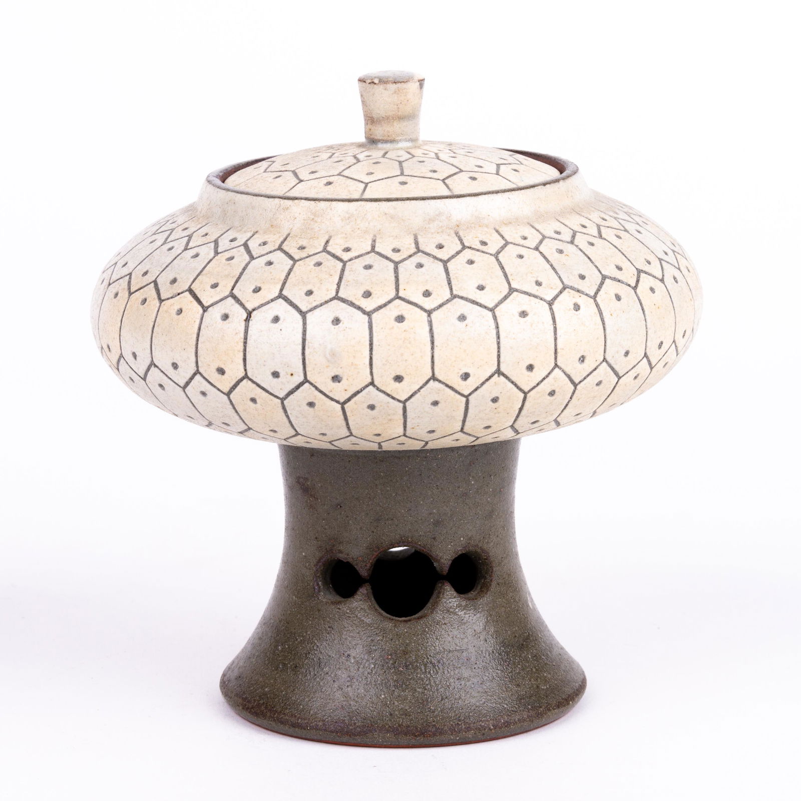 Korean Silla Covered Offering Ceramic Vessel Signed (1 of 7)