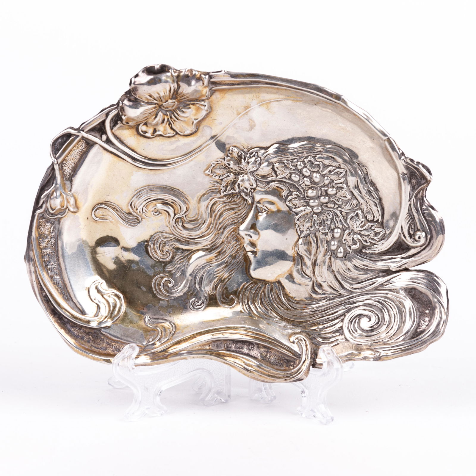 Art Nouveau Silver Plated Figural Ashtray (1 of 5)