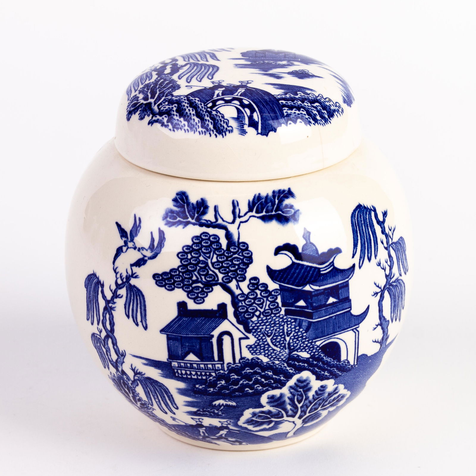 Mason's Ironstone Lidded Blue Willow Ginger Jar (1 of 6)